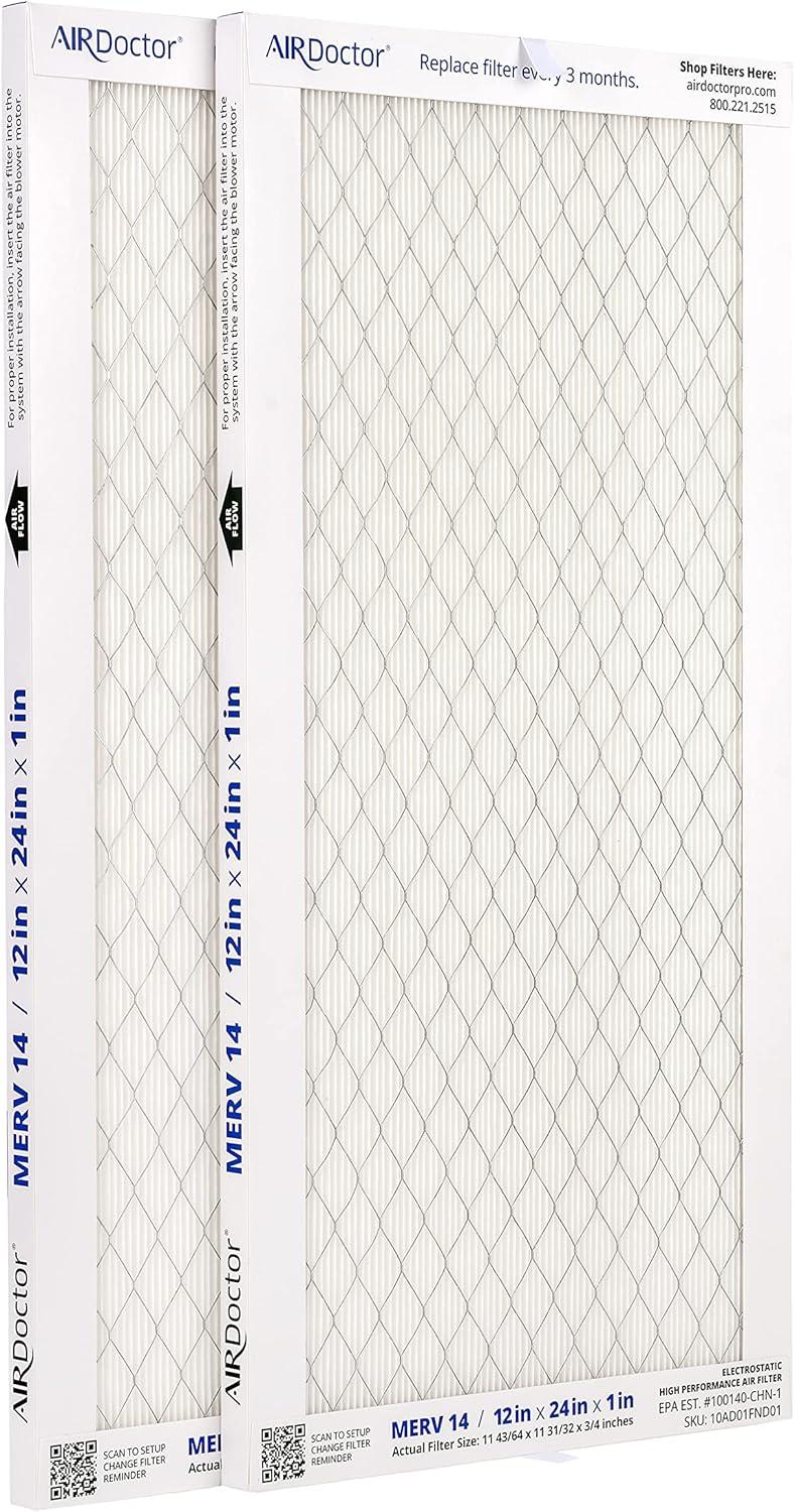 AirDoctor MERV 14 HVAC Tamaño de Filtro Plisado, 20x25x1, Captura el 96% de los Contaminantes 1-3 Micras de Tamaño