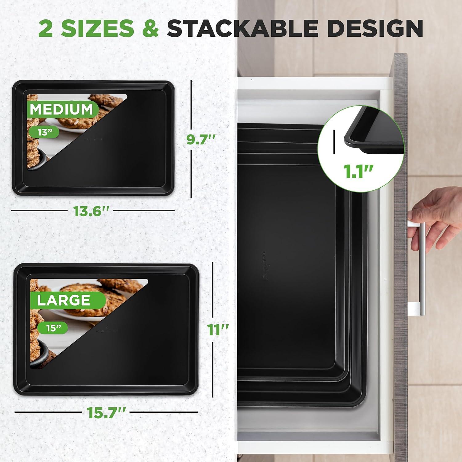 NutriChef NutriChef Non-Stick Steel 2 Piece Baking Sheet Set