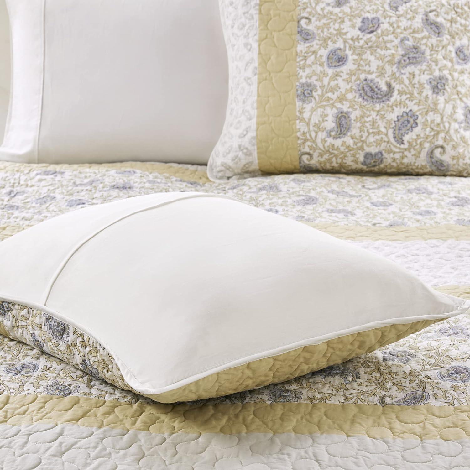 Dawn 6 Piece Cotton Percale Quilt Set with Throw Pillows