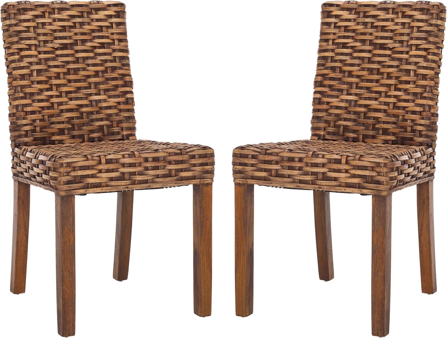 Suncoast 18''H Rattan Arm Chair (Set Of 2) - Brown/Teak Brown - Safavieh