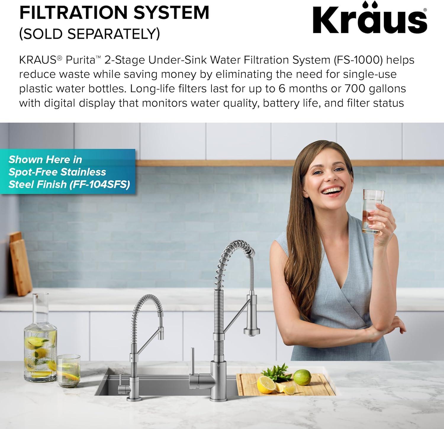 KRAUS Bolden Single Handle Drinking Water Filter Faucet for Reverse Osmosis or Water Filtration System