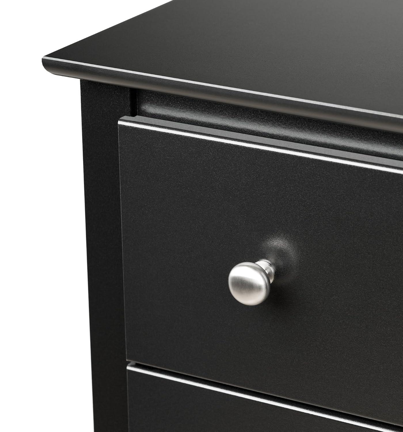 Prepac Sonoma 3 Drawer Nightstand - Black : Wood Composite Bedside Table, Rectangle Shape, Spot Clean