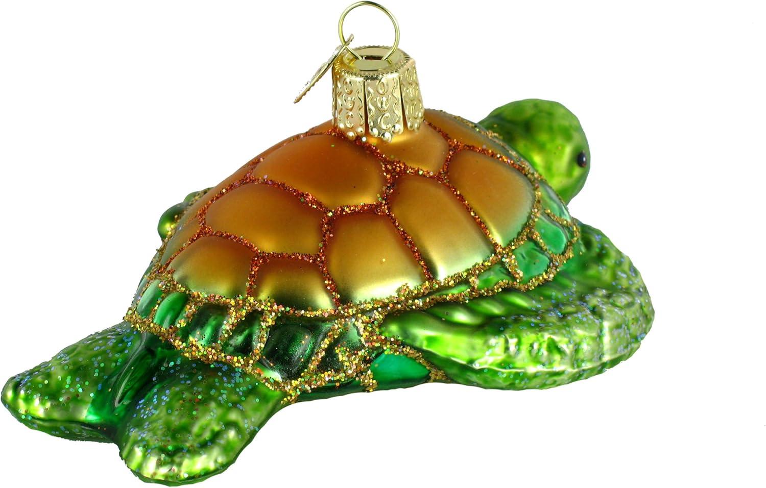 Ancient Voyager Green Sea Turtle 6" Glass Ornament