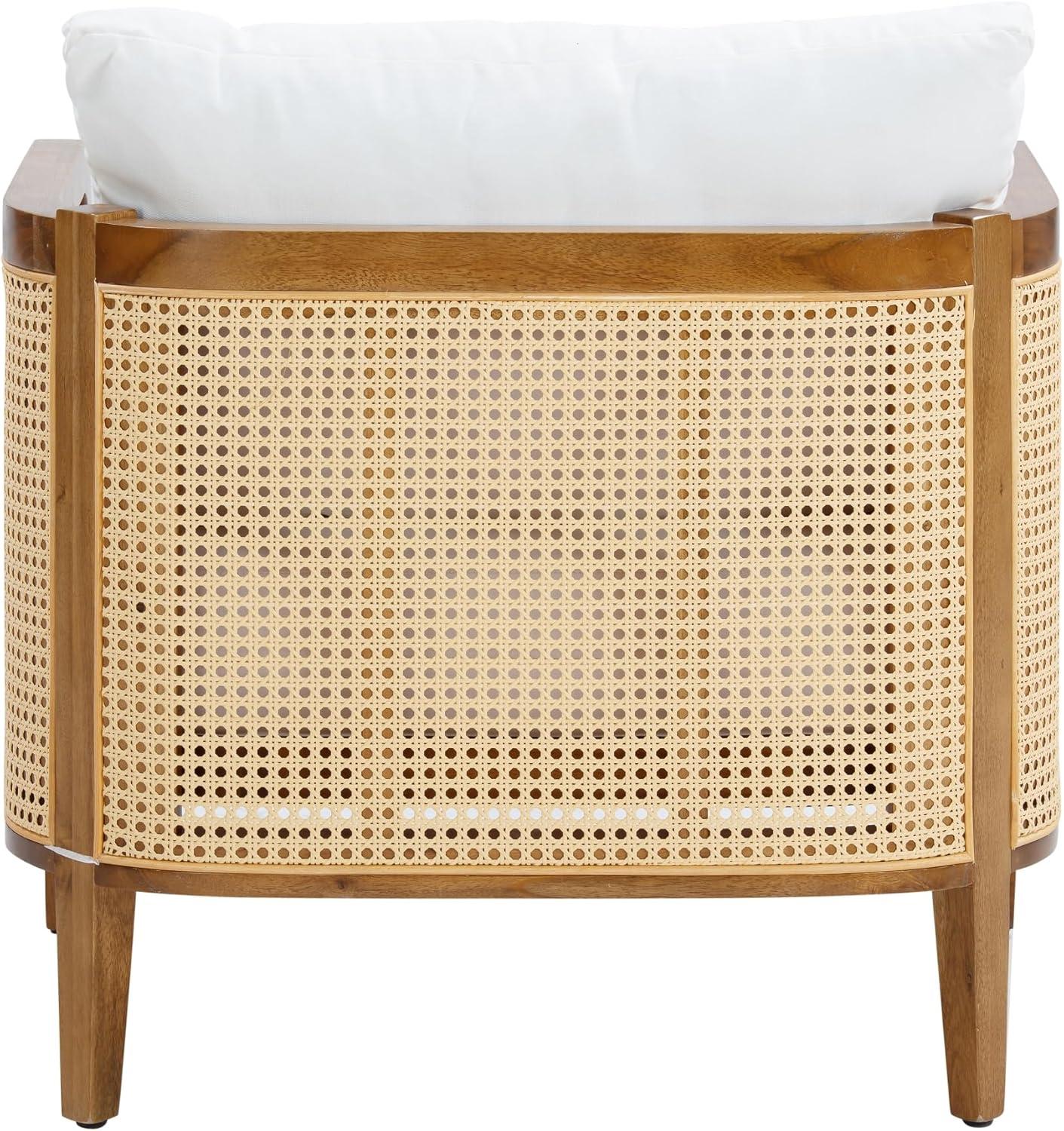 Nathan James Bohemian Cushioned Patio Chair, Outdoor Lounge Chair With Solid Wood Frame