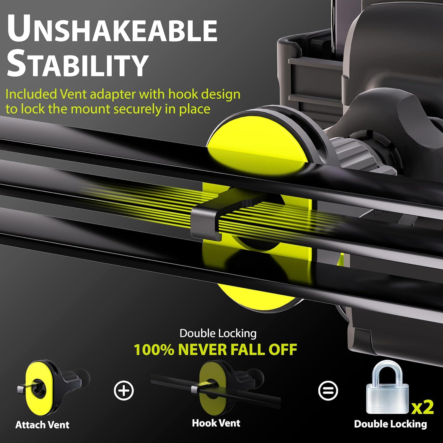 Bracketron TripGripXT Dashboard, Windshield & Vent Extendable Cell Phone and GPS Mount for Car Suction Cup Phone Holder for Home and Office