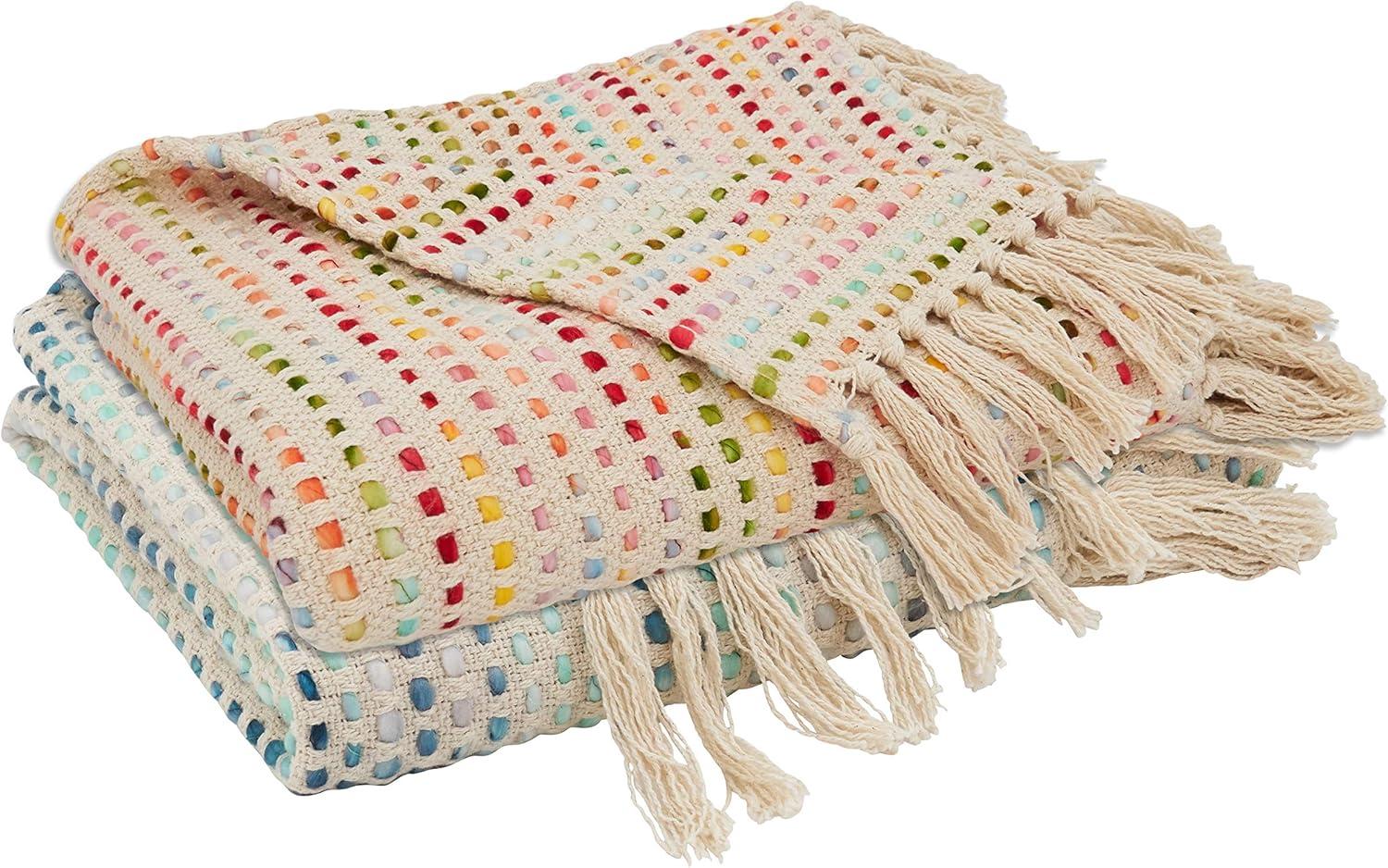 Saro Lifestyle Tasseled Throw With Confetti Design