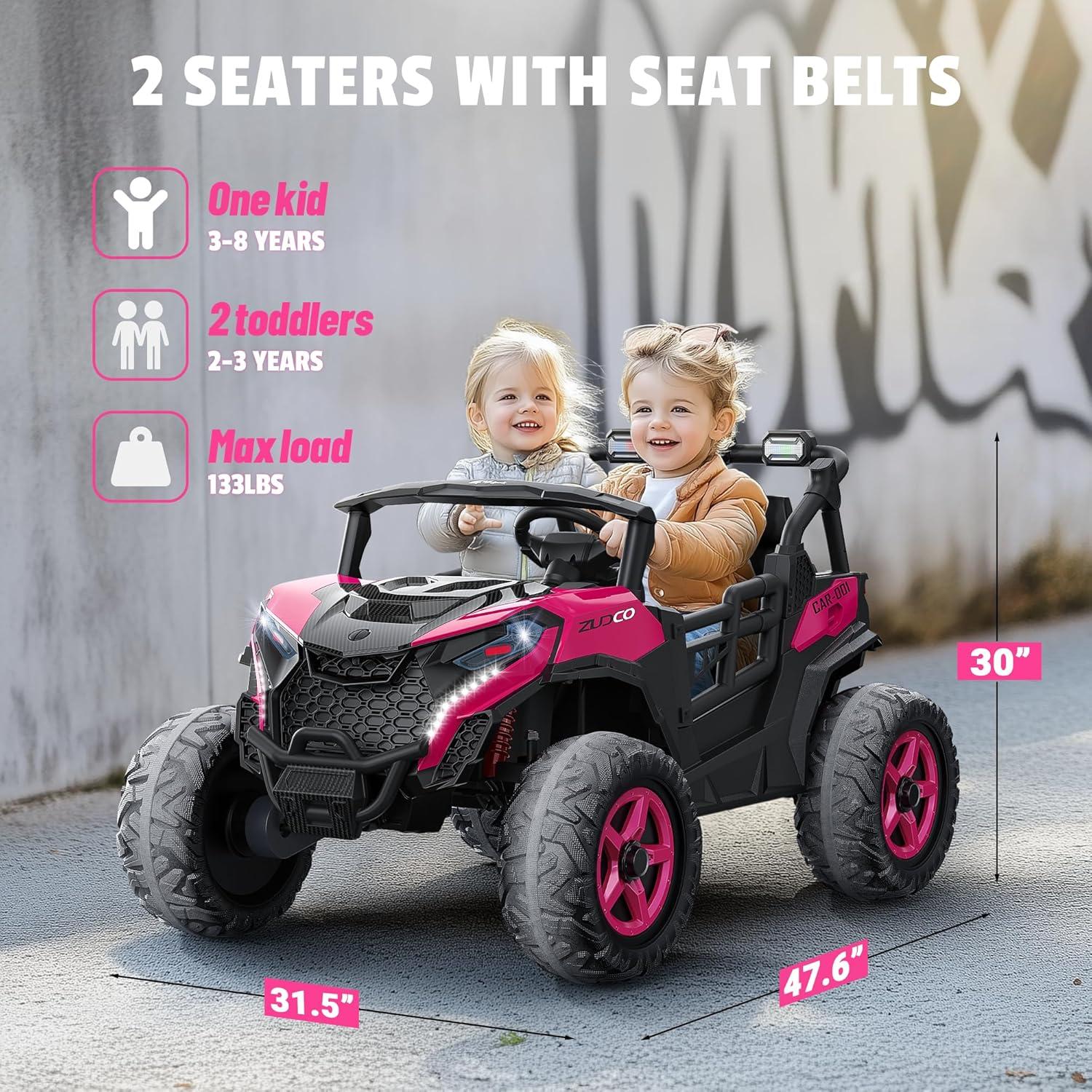 Pink 24V 2-Seater Ride-On UTV with Remote Control