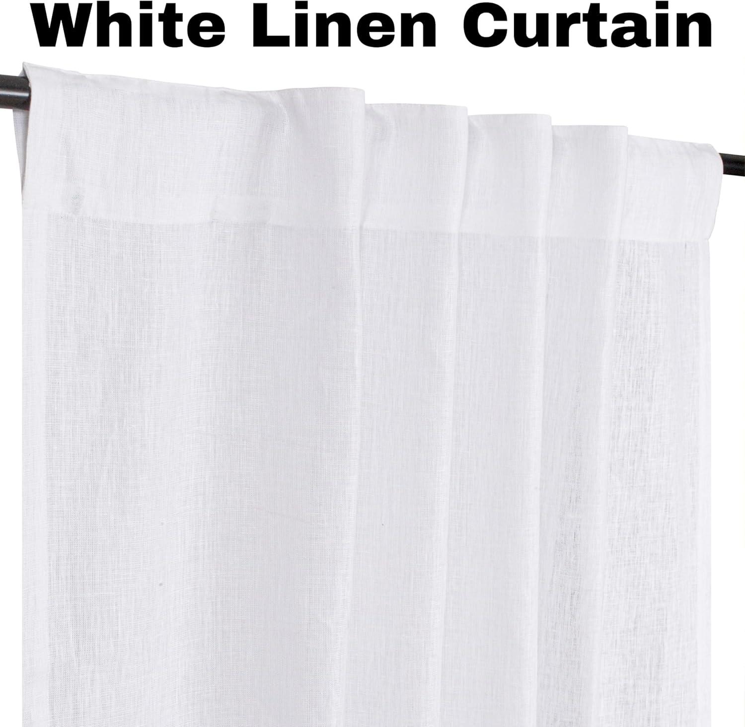 Bedding Craft Farmhouse Curtains 50x84 inch White Textured Slub Tab Top Window Panels for Bedroom Living Room Modern Rustic Country Home Décor Elegant Drapes