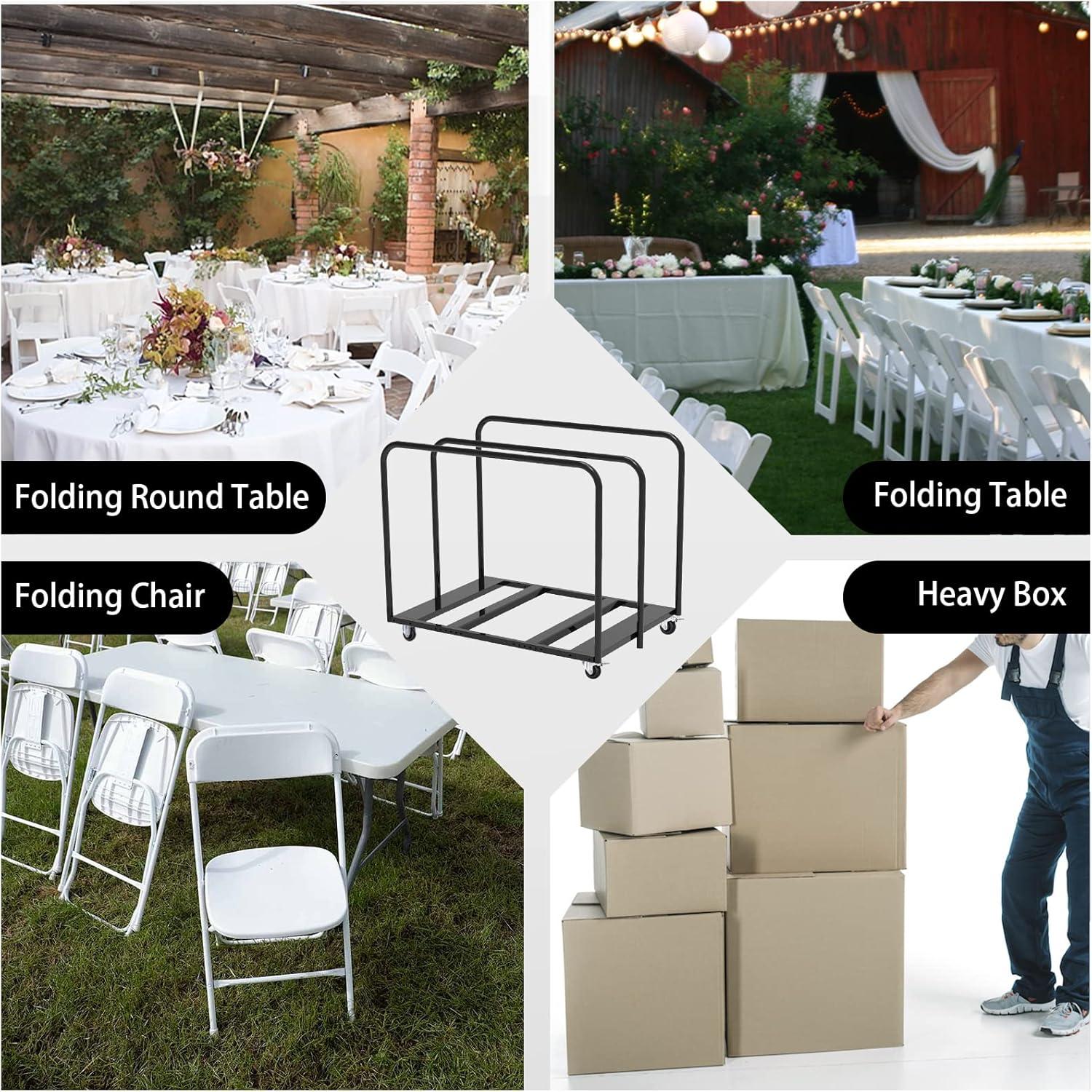 Flash Furniture Black Folding Table Dolly for Round Folding Tables