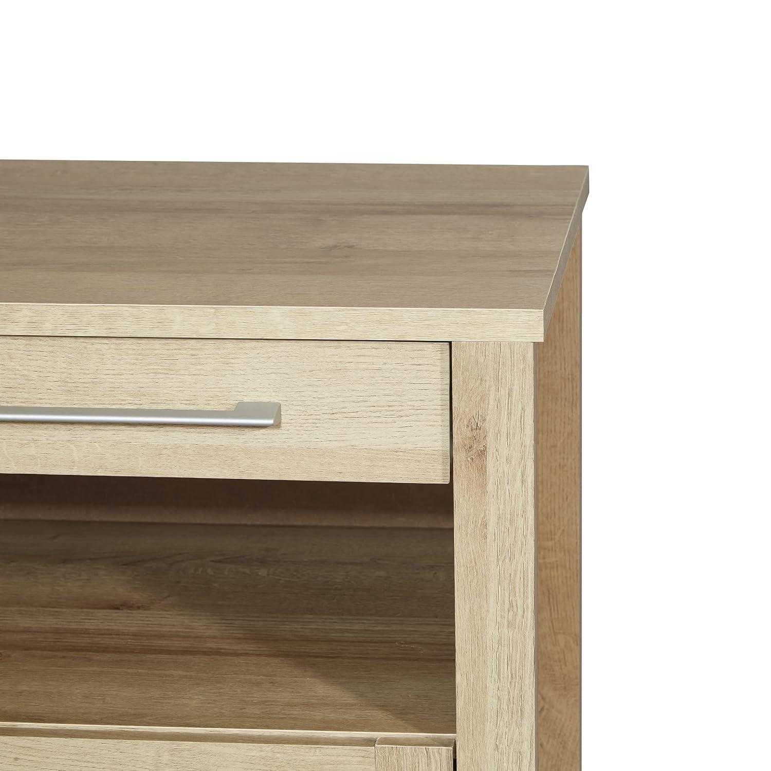 Stonebrook Nightstand with 2 USB Ports in Wood Canyon Oak Finish