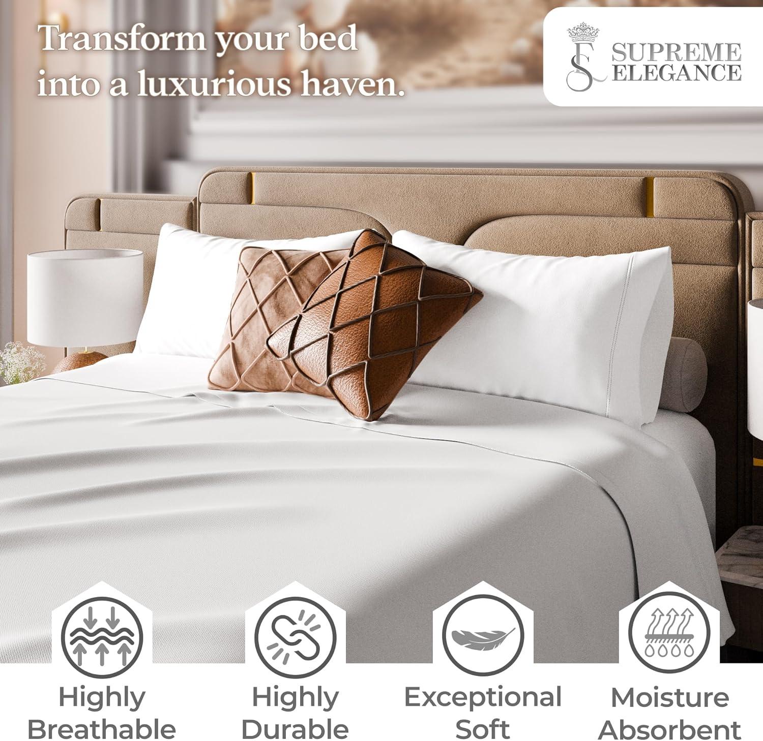 Full 1000 Thread Count Cotton Solid Sheet Set White - Aireolux