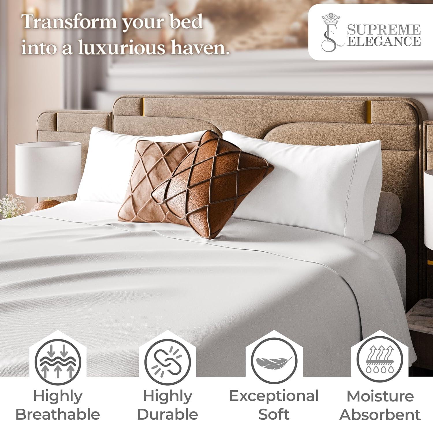 Full 1000 Thread Count Cotton Solid Sheet Set White - Aireolux