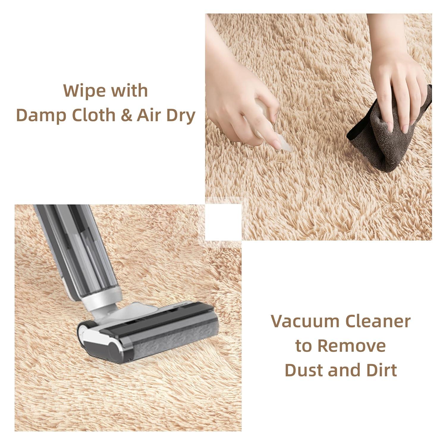 FlyDOIT Large Area Rugs for Living Room, 5x8 Feet Tie-Dyed Beige Shaggy Rug Fluffy Throw Carpets, Ultra Soft Plush Modern Indoor Fuzzy Rugs for Bedroom Girls Kids Nursery Room Dorm Home Decor