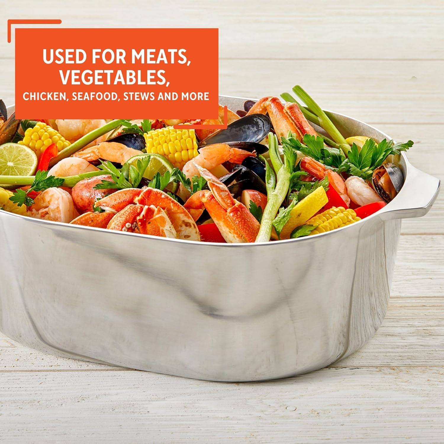 IMUSA 15in H. Cajun Cast Aluminum Oval Roaster with Lid & Tray