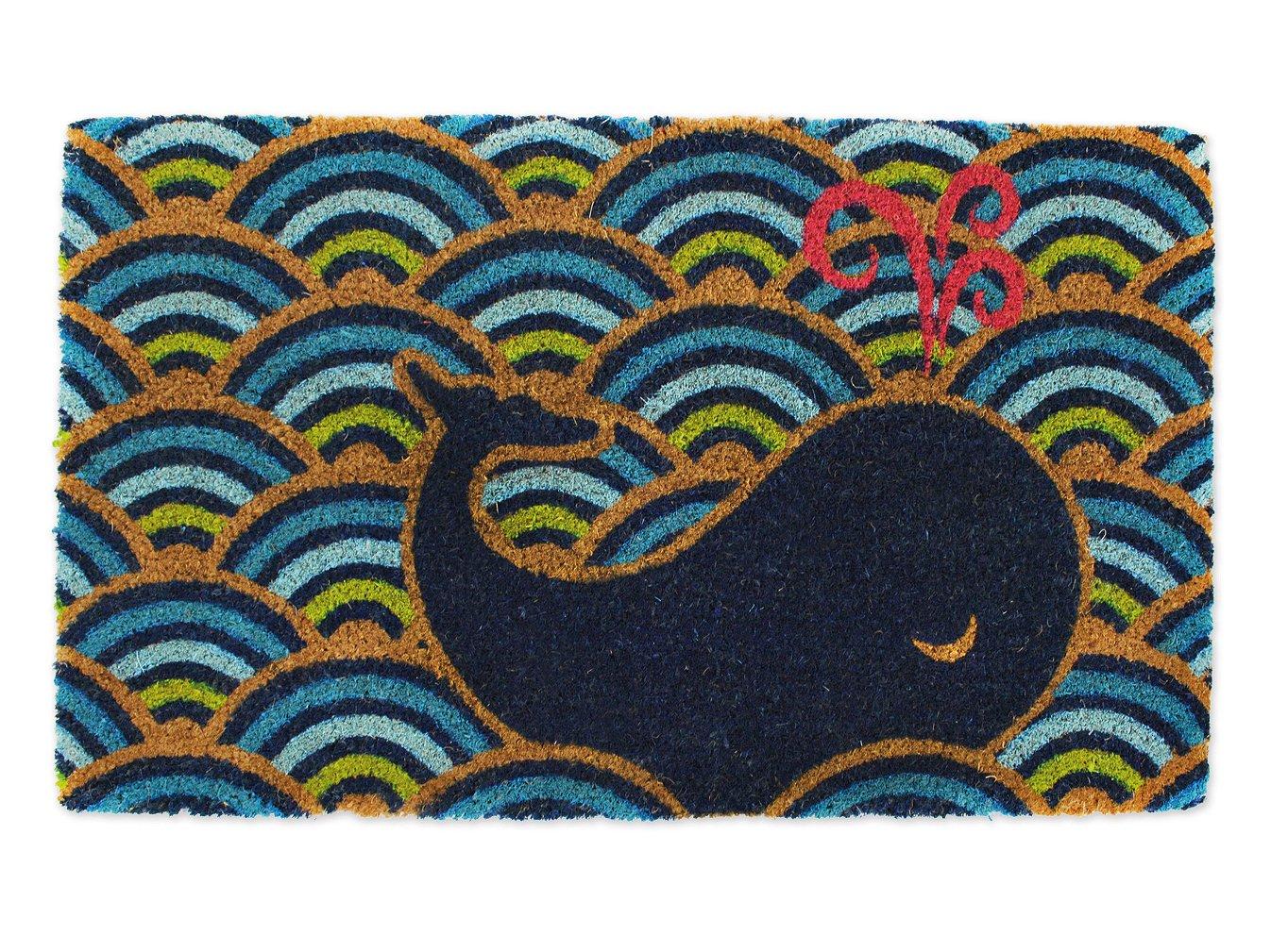 DII Animal Collection Natural Coir Doormat, 17x29", Whale