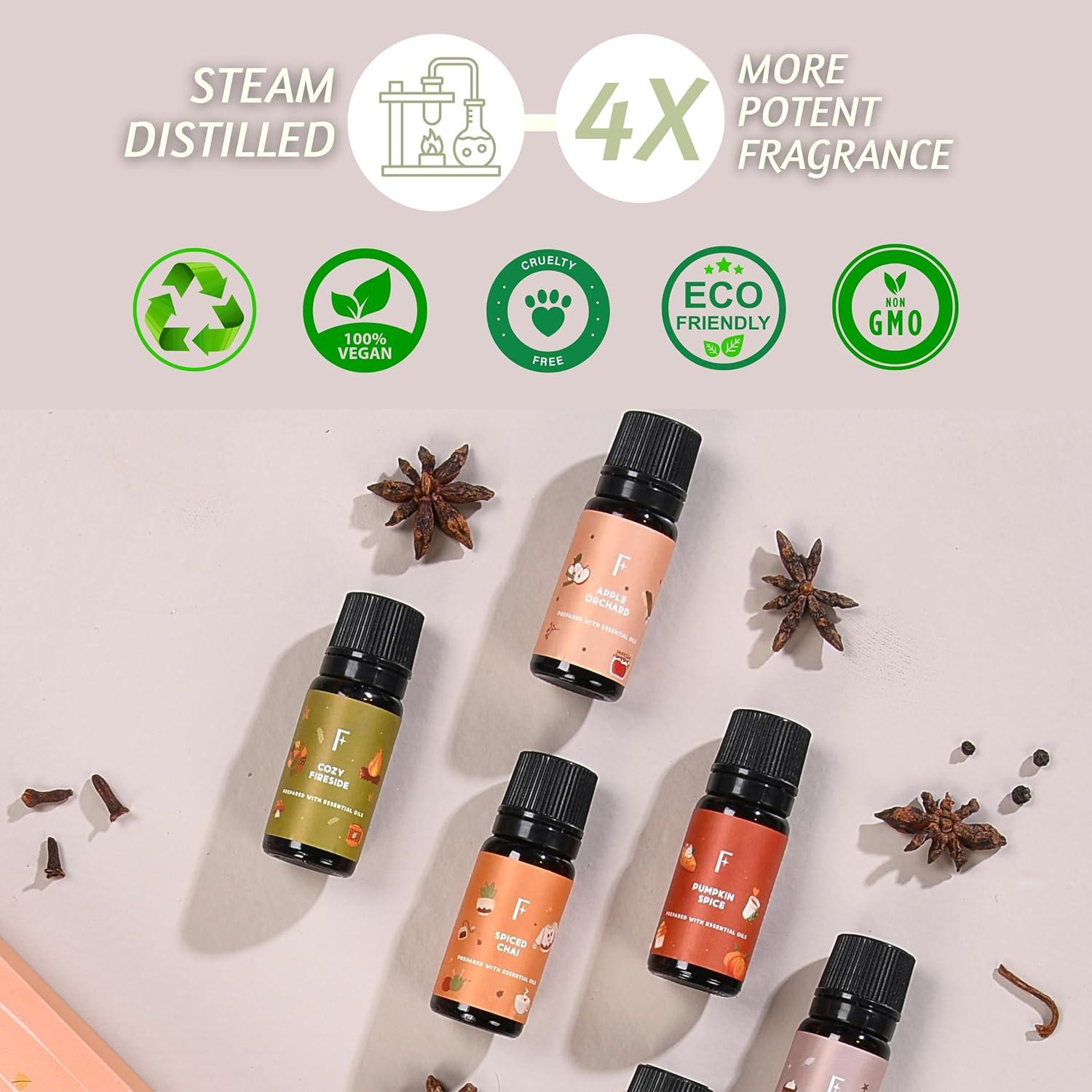 Folkulture Essential Oil Set | Essential Oils for Diffusers for Home - Set of 6 Diffuser Oils Scents for Home, Oil Diffuser Essential Oils Organic, Fragrance Oils - White Sage, Balsam Cedarwood