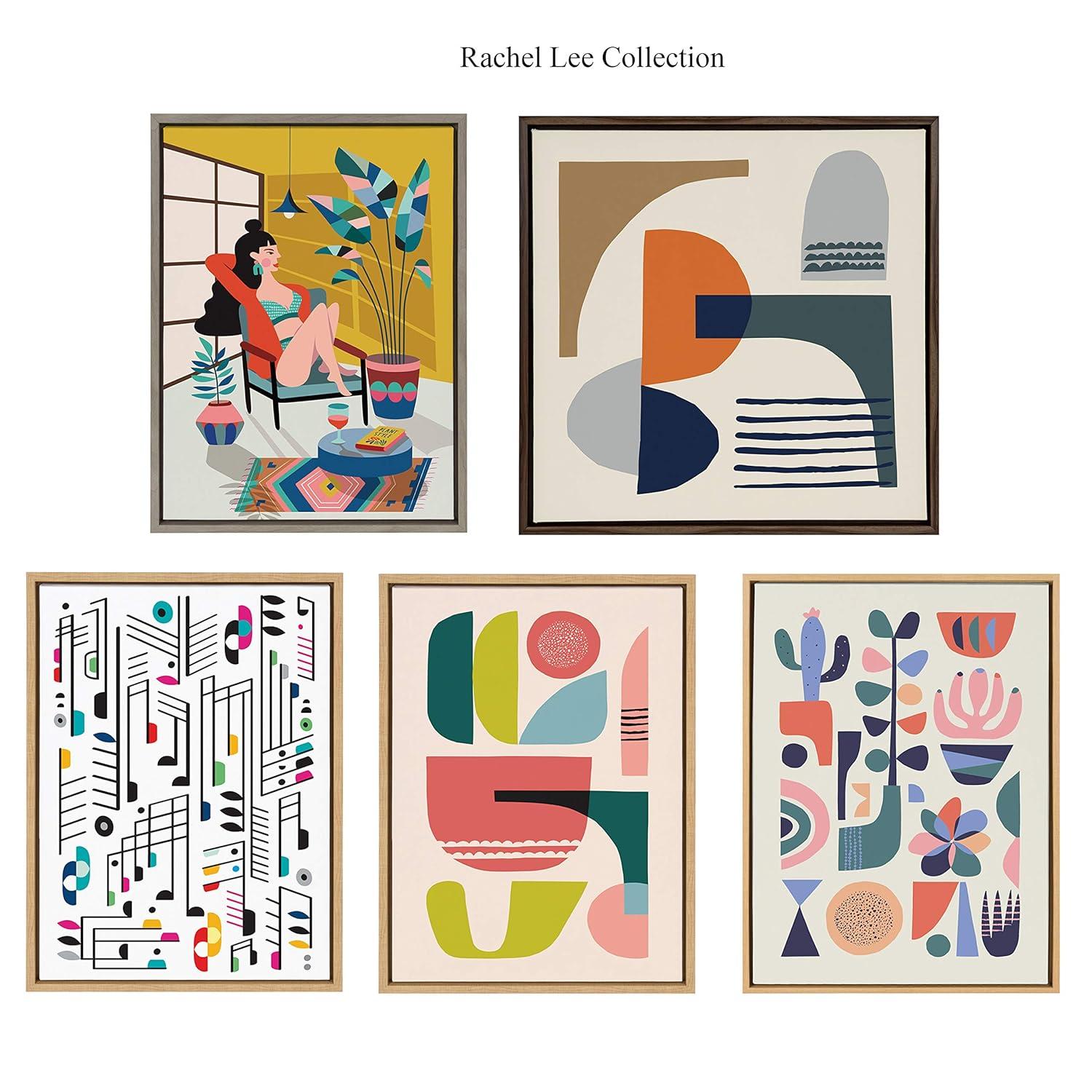18" x 24" Sylvie Plant Lady Framed Canvas by Rachel Lee Gray - Kate & Laurel All Things Decor: Modern Style, Plastic Frame
