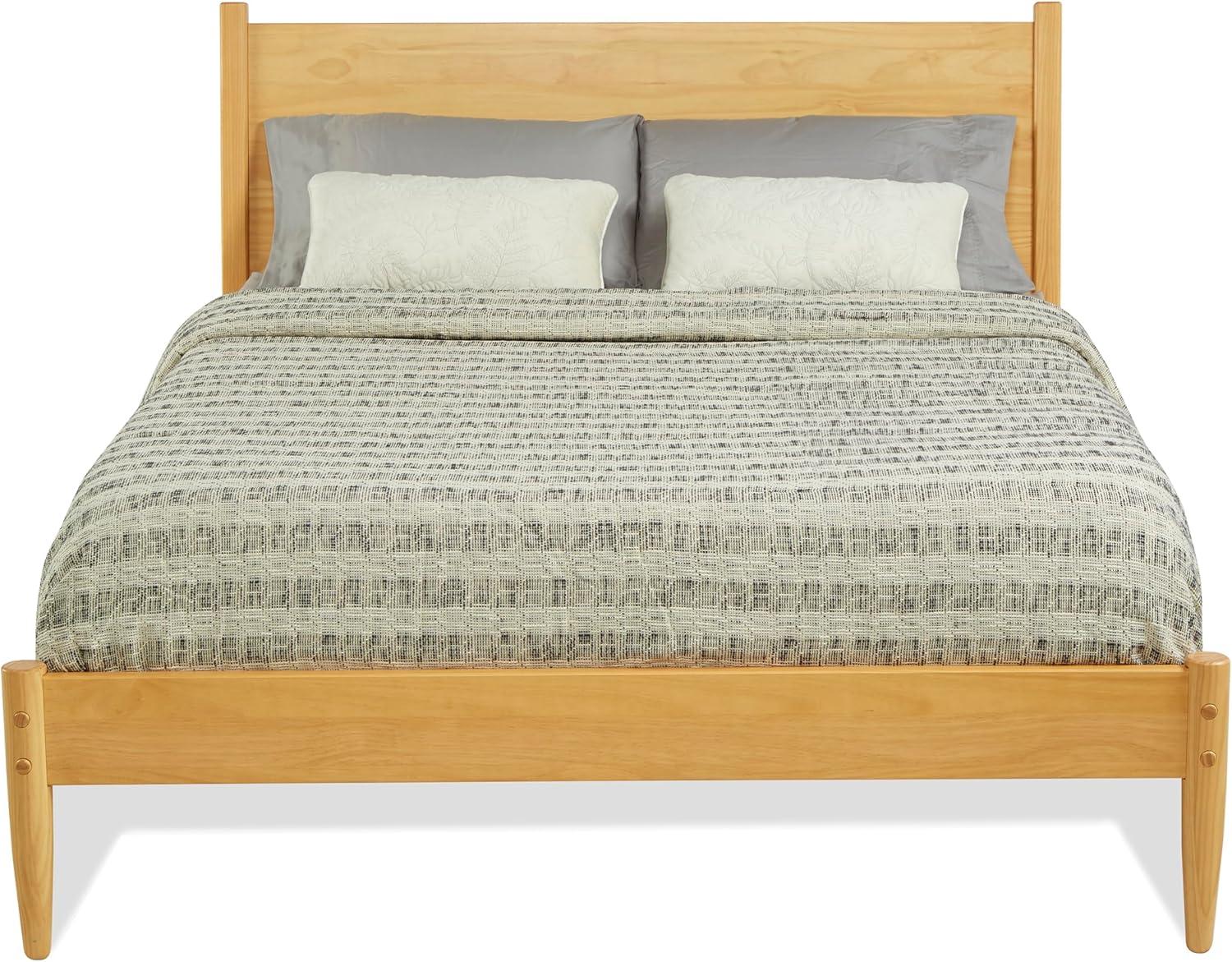 Camaflexi Mid-Century Platform Bed with Panel Headboard