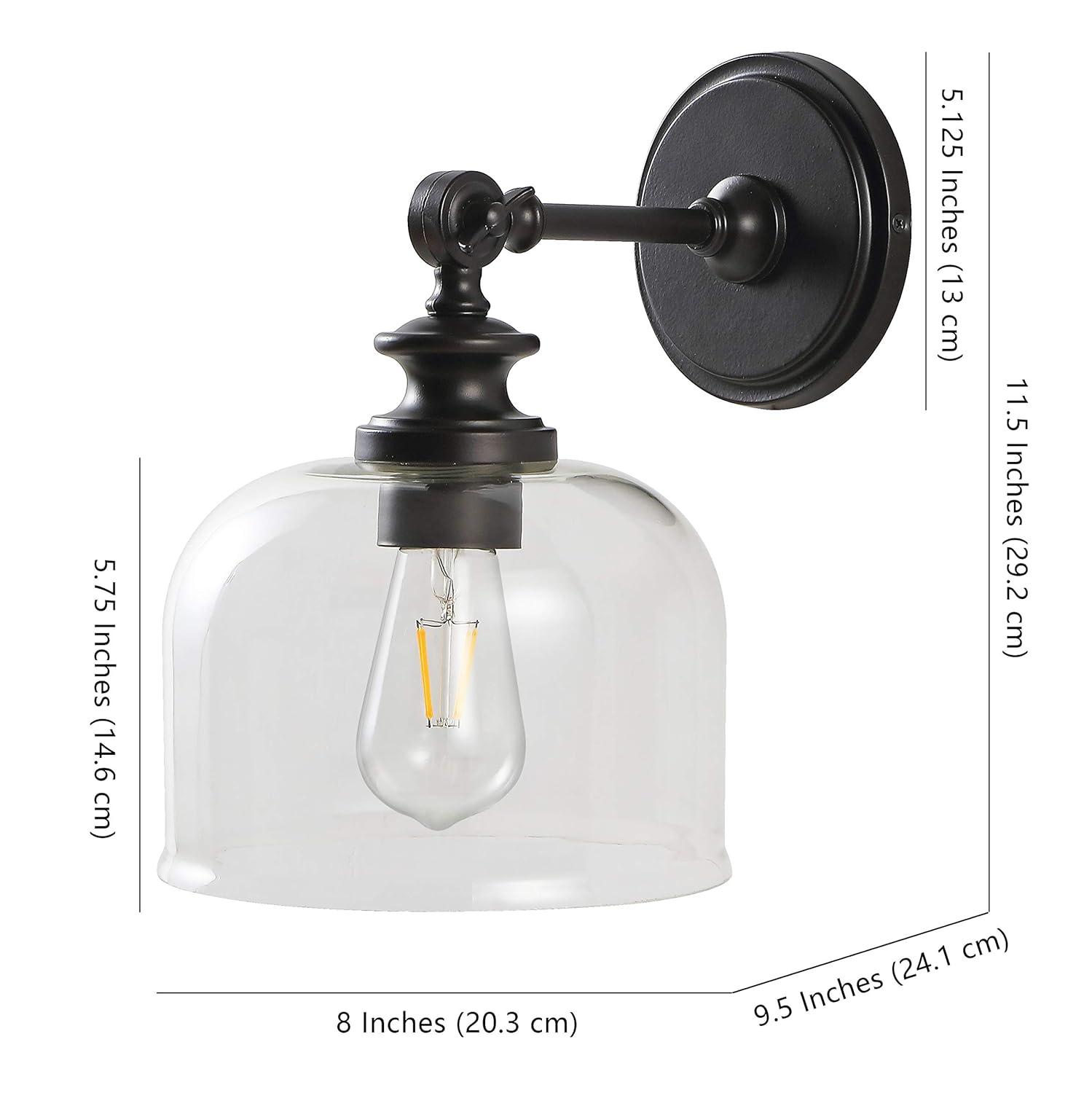Neri 8" Wall Sconce (Set of 2) - SCN4065 - Oil Rub Bronze/Clear - Safavieh