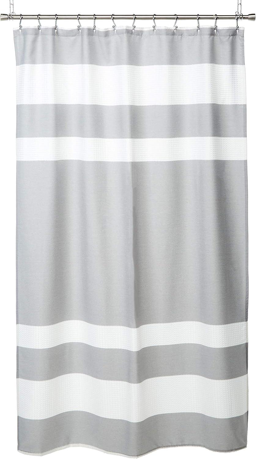 Home Essence Spa Waffle Shower Curtain with 3M, Grey