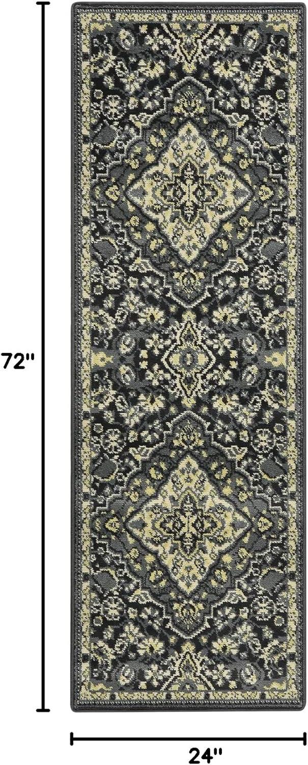 Hasoo 2' x 6' Hallway Runner Rug Traditional Persian Area Rug Non-Shedding Indoor Rug for Bedroom Entryway, Gray