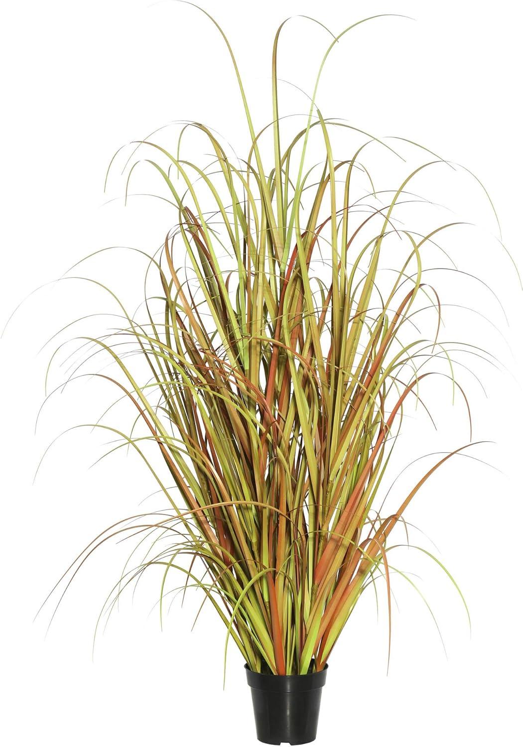 Lifelike Mixed Brown Grass Potted Outdoor Decor with Lights, 50"