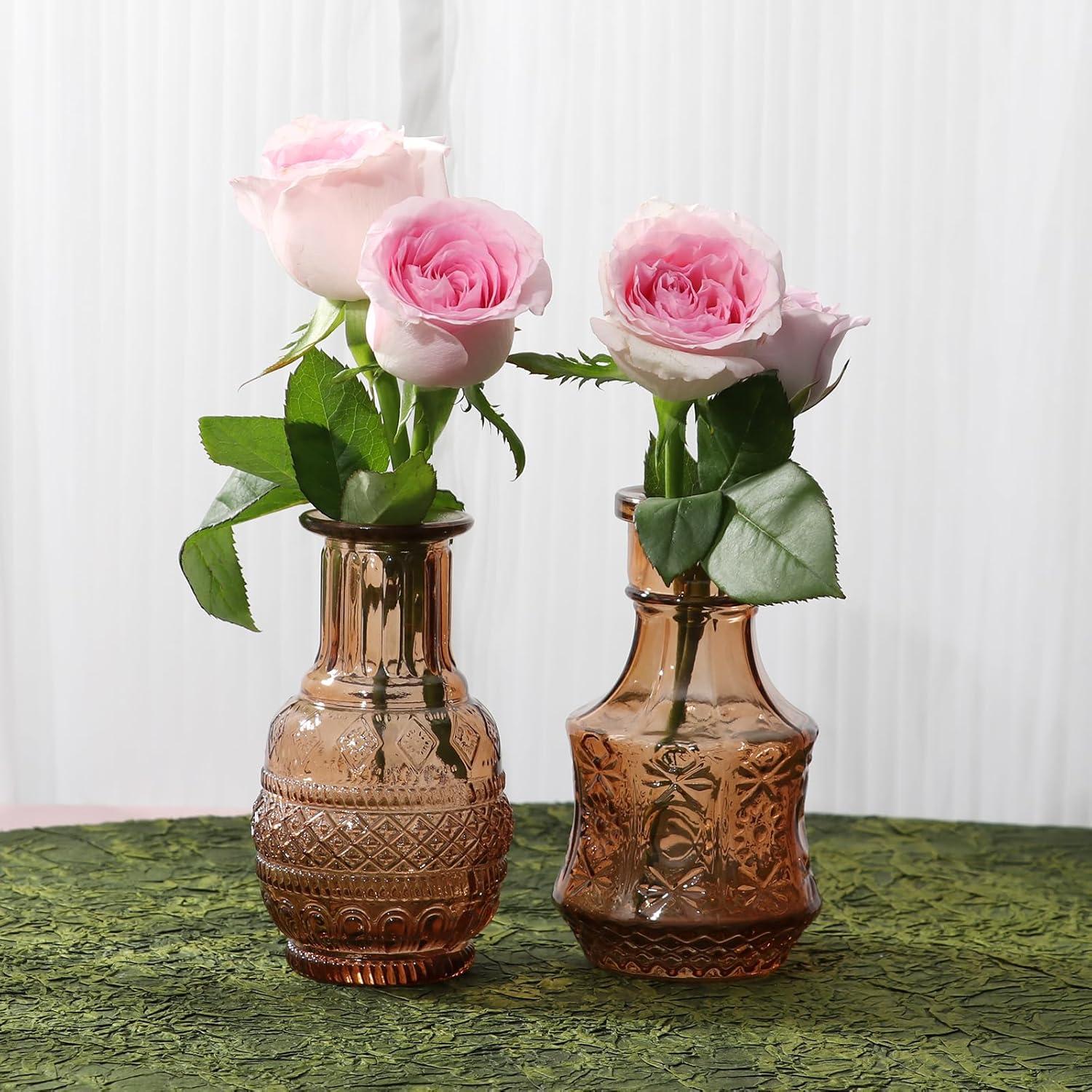 Bud Vases Set of 12, Small Glass Vases for Centerpieces, Small Flower Vases for Centerpieces, Vintage Mini Vase, Clear Bud Vase for Wedding Table Decor