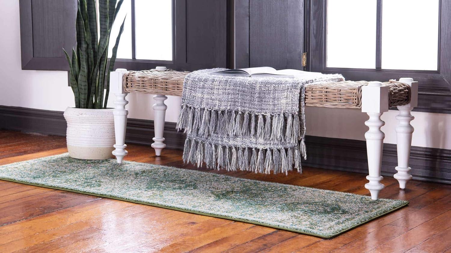 Unique Loom Penrose Collection Area Rug - Blake (2'  x 6' 1" Runner Green/Beige)