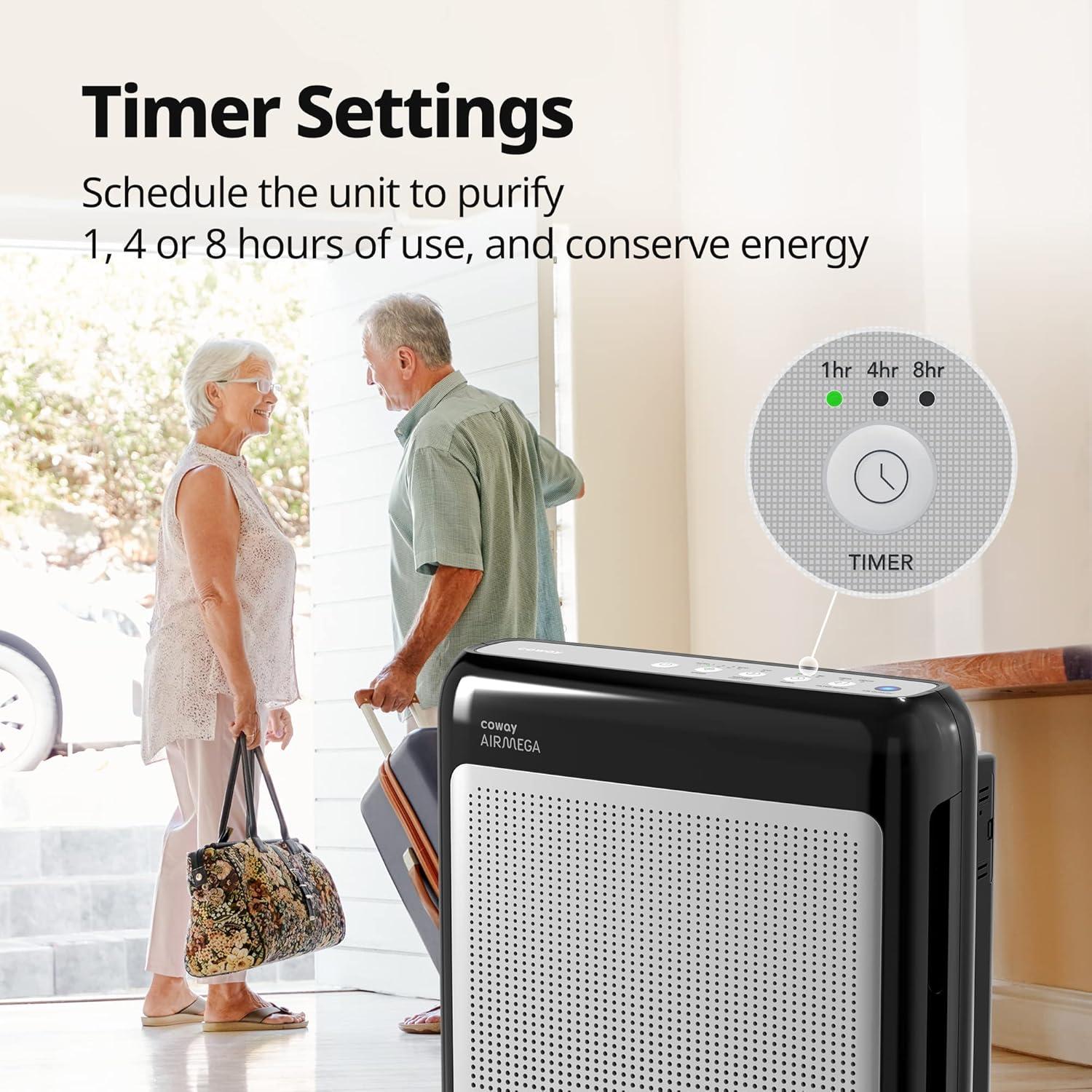 Black Ionic HEPA Air Purifier with Odor Absorbing Filter