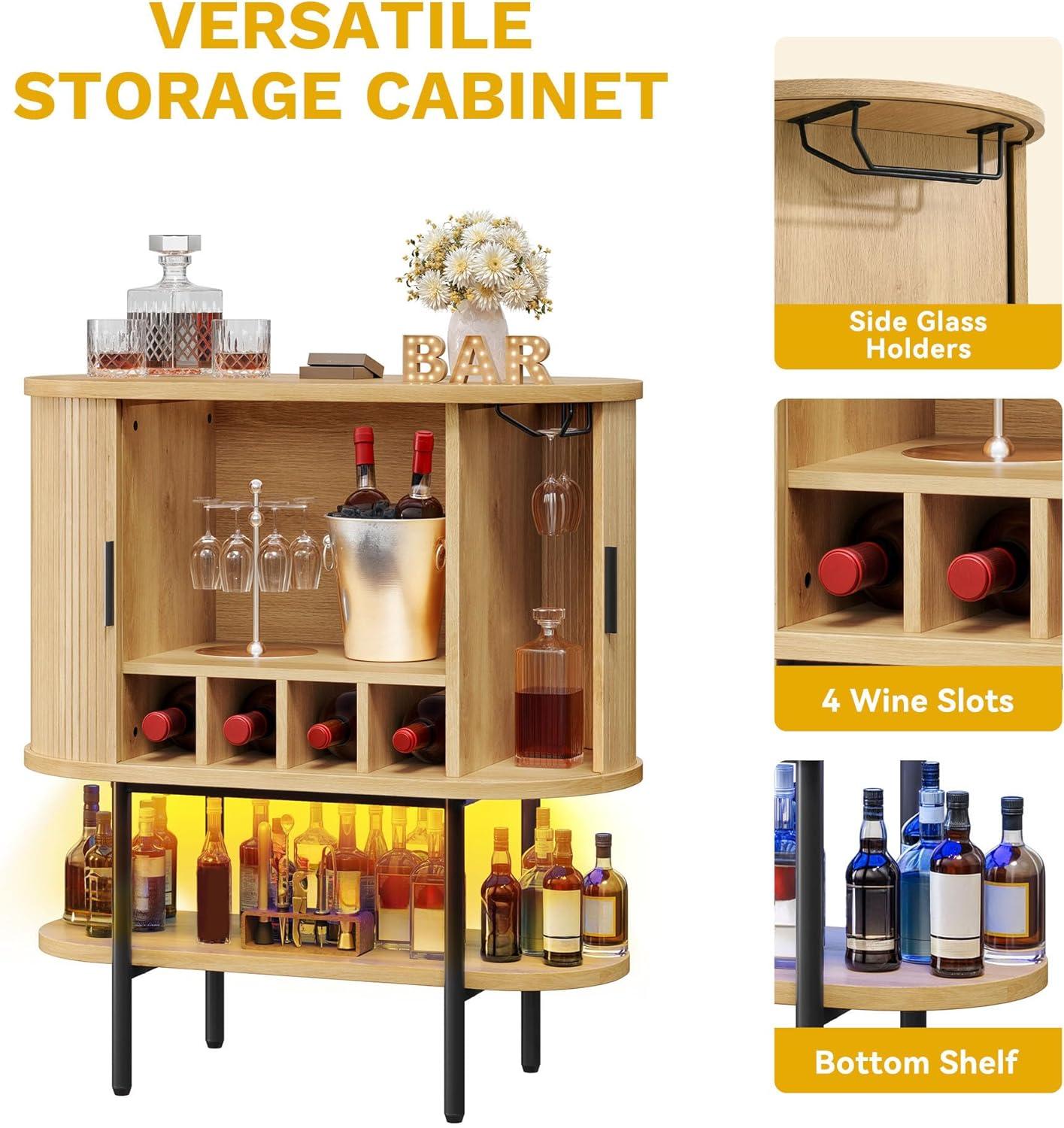 Kitchen Buffet Cabinet, 60“ Farmhouse Sliding Barn Door Coffee Bar Sideboard Buffet Cabinet with Capacity 300 lbs for Home Kitchen Dinning Living Room, Grey White/Grey Wash