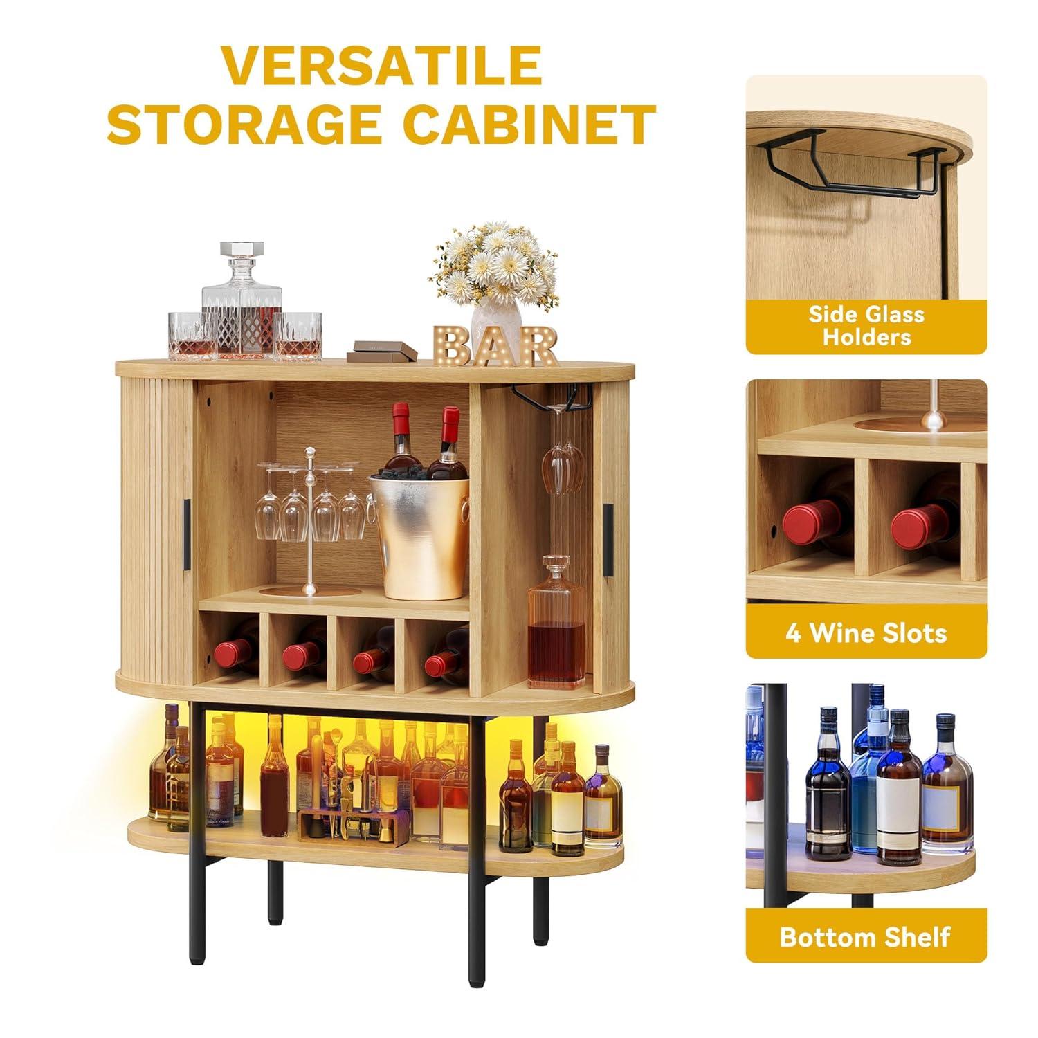 Kitchen Buffet Cabinet, 60“ Farmhouse Sliding Barn Door Coffee Bar Sideboard Buffet Cabinet with Capacity 300 lbs for Home Kitchen Dinning Living Room, Grey White/Grey Wash