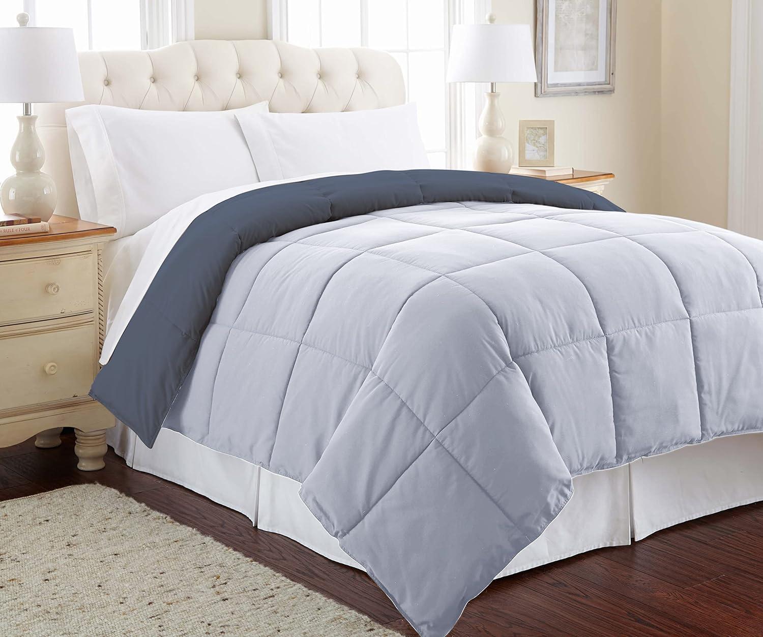 Modern Threads Sanctuary by PCT Down Alternative Microfiber Quilted Reversible Comforter & Duvet Insert - Soft, Comfortable Alternative to Goose Down - Bedding for All Seasons