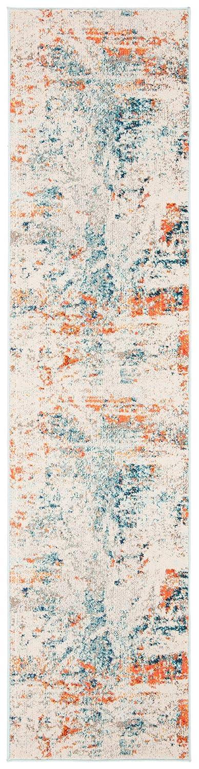 Madison MAD478 Power Loomed Indoor Runner Rug - Cream/Orange - 2'2"x6' - Safavieh