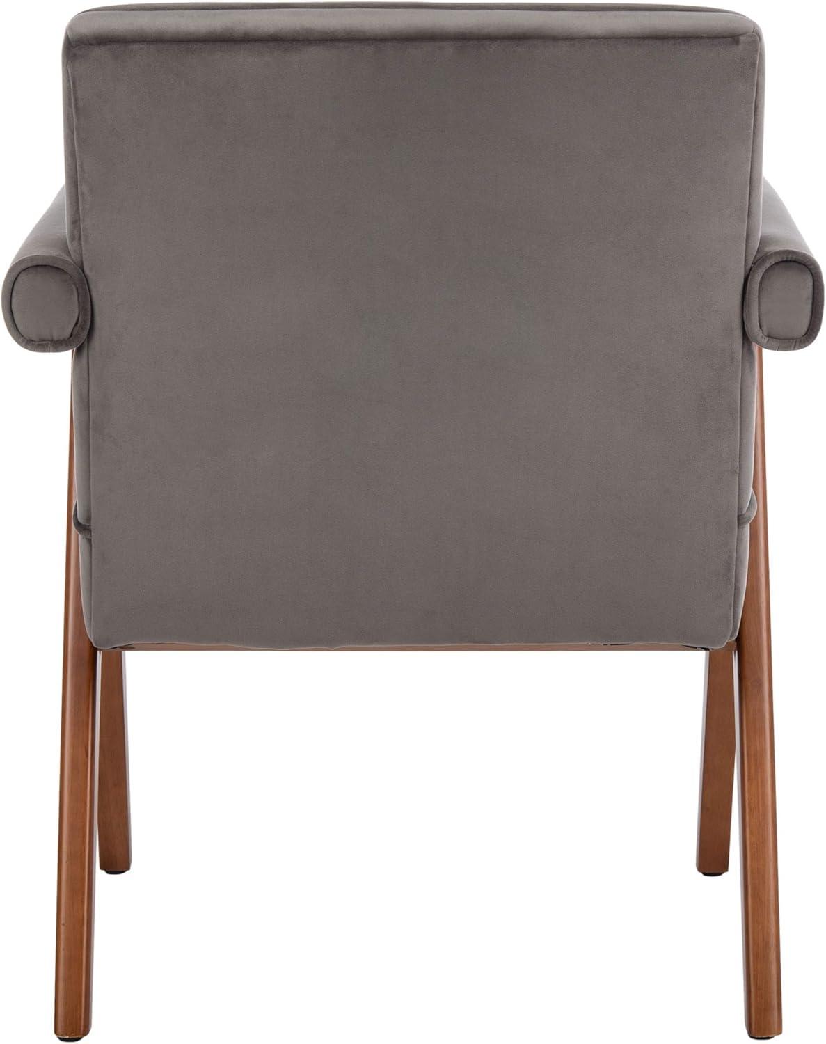 Suri Mid Century Arm Chair - ACH4508 - Dark Grey/Walnut - Safavieh