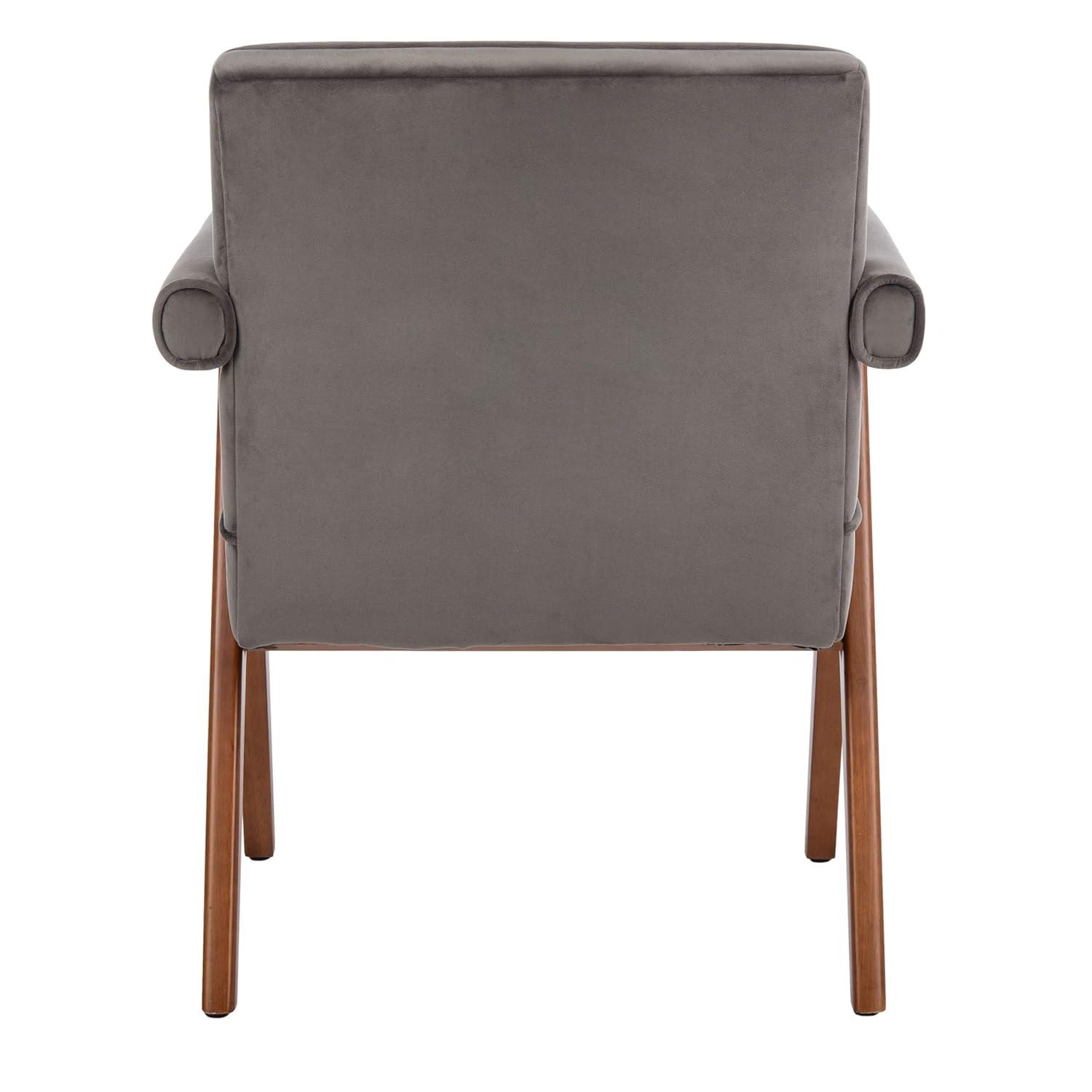 Suri Mid Century Arm Chair - ACH4508 - Dark Grey/Walnut - Safavieh