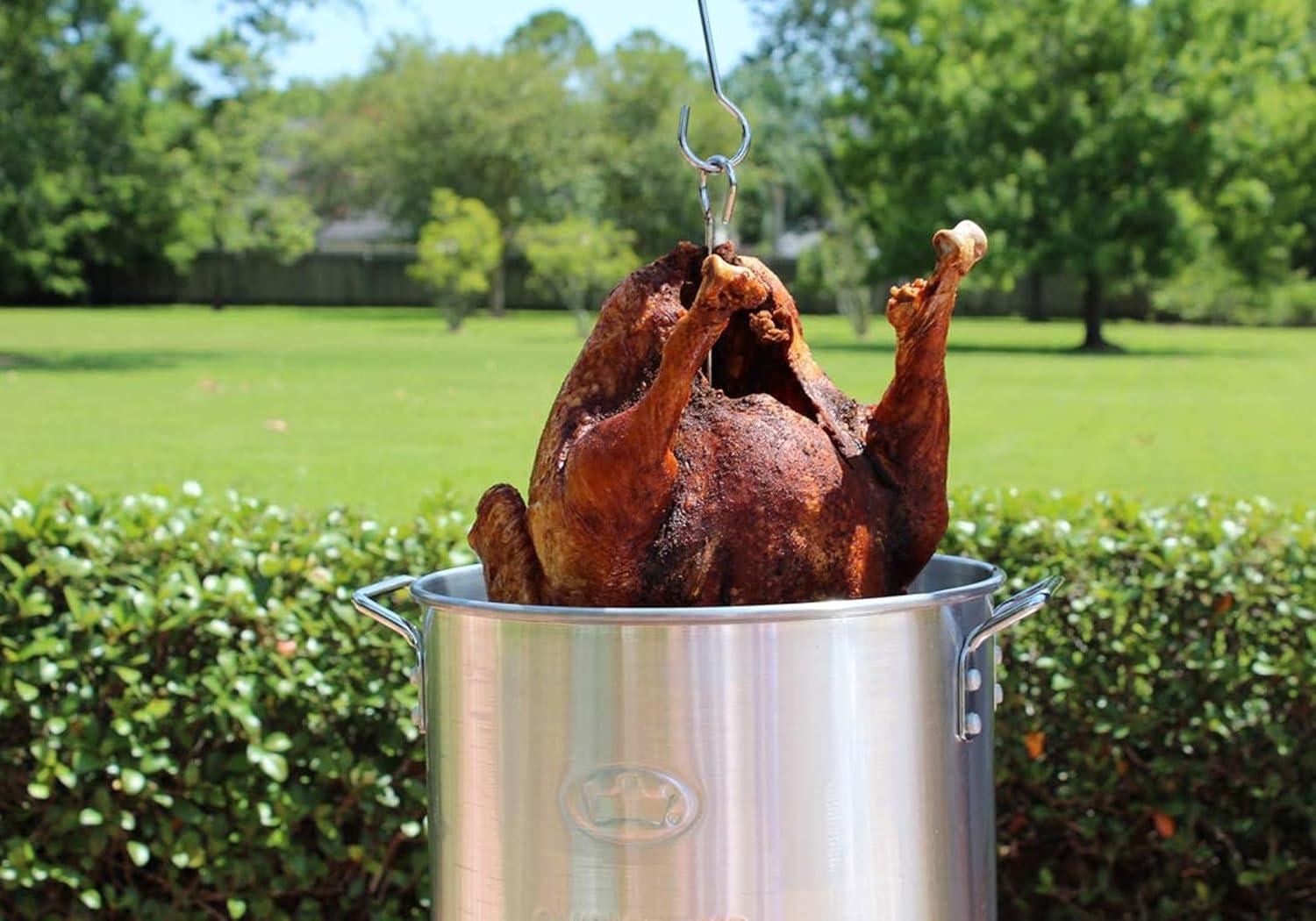 King Kooker King Kooker 30 Qt. Aluminum Turkey Pot with Drain Spigot, Lid, Lifting Rack, and Lifting Hook