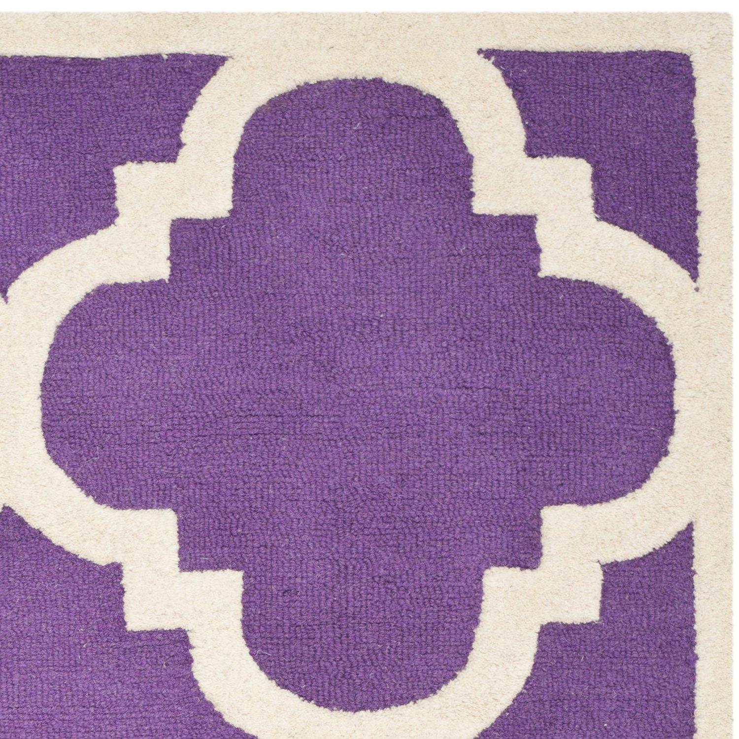 Cambridge CAM140 Tufted Indoor Area Rug - Purple/Ivory - 4'x6' - Safavieh