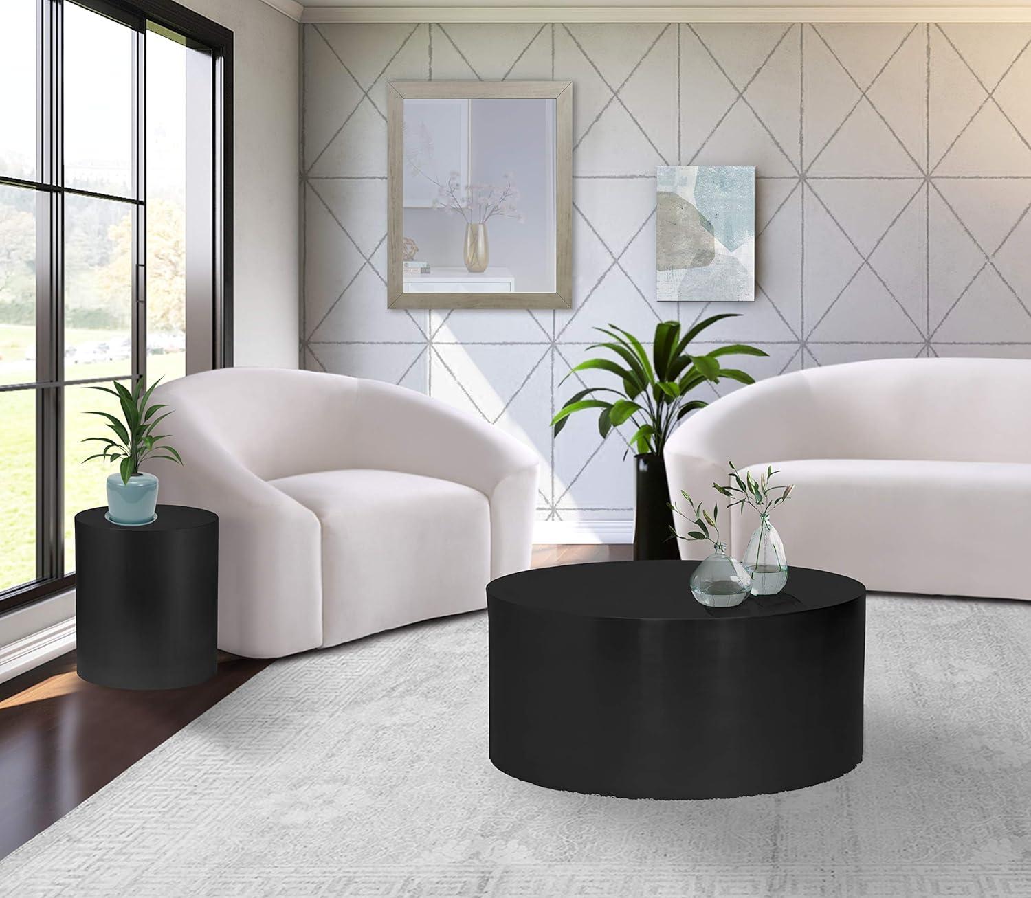 Meridian Furniture Cylinder Matte Black Coffee Table