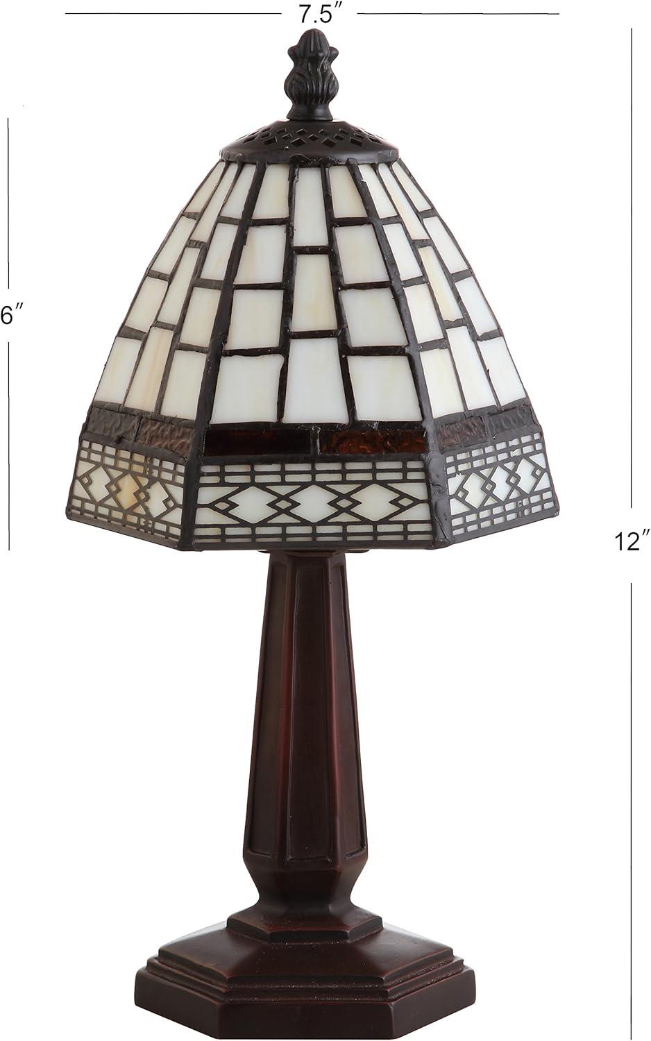 JONATHAN Y JYL8016A Carter Tiffany-Style 12" LED Table Lamp, Traditional, Classic, Cottage, Vintage for living room, dinning room, bedroom, office Bulb Included, Ivory/Cream