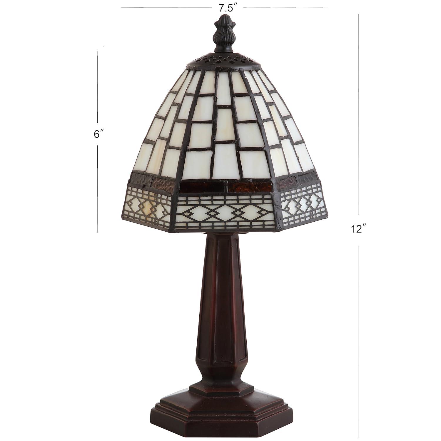 JONATHAN Y JYL8016A Carter Tiffany-Style 12" LED Table Lamp, Traditional, Classic, Cottage, Vintage for living room, dinning room, bedroom, office Bulb Included, Ivory/Cream