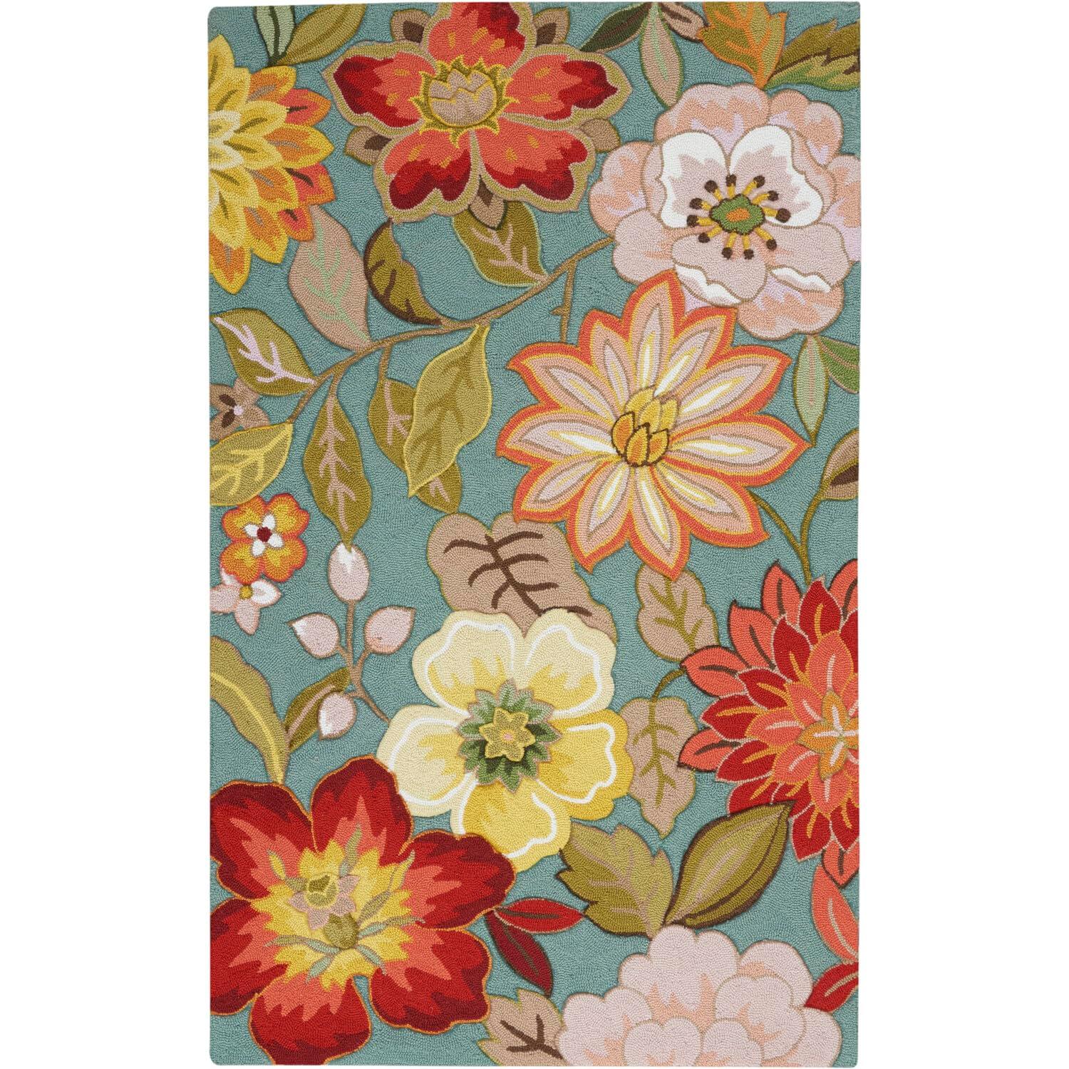 Nourison Fantasy FA18 Aqua Area Rug 5' x 7'6"