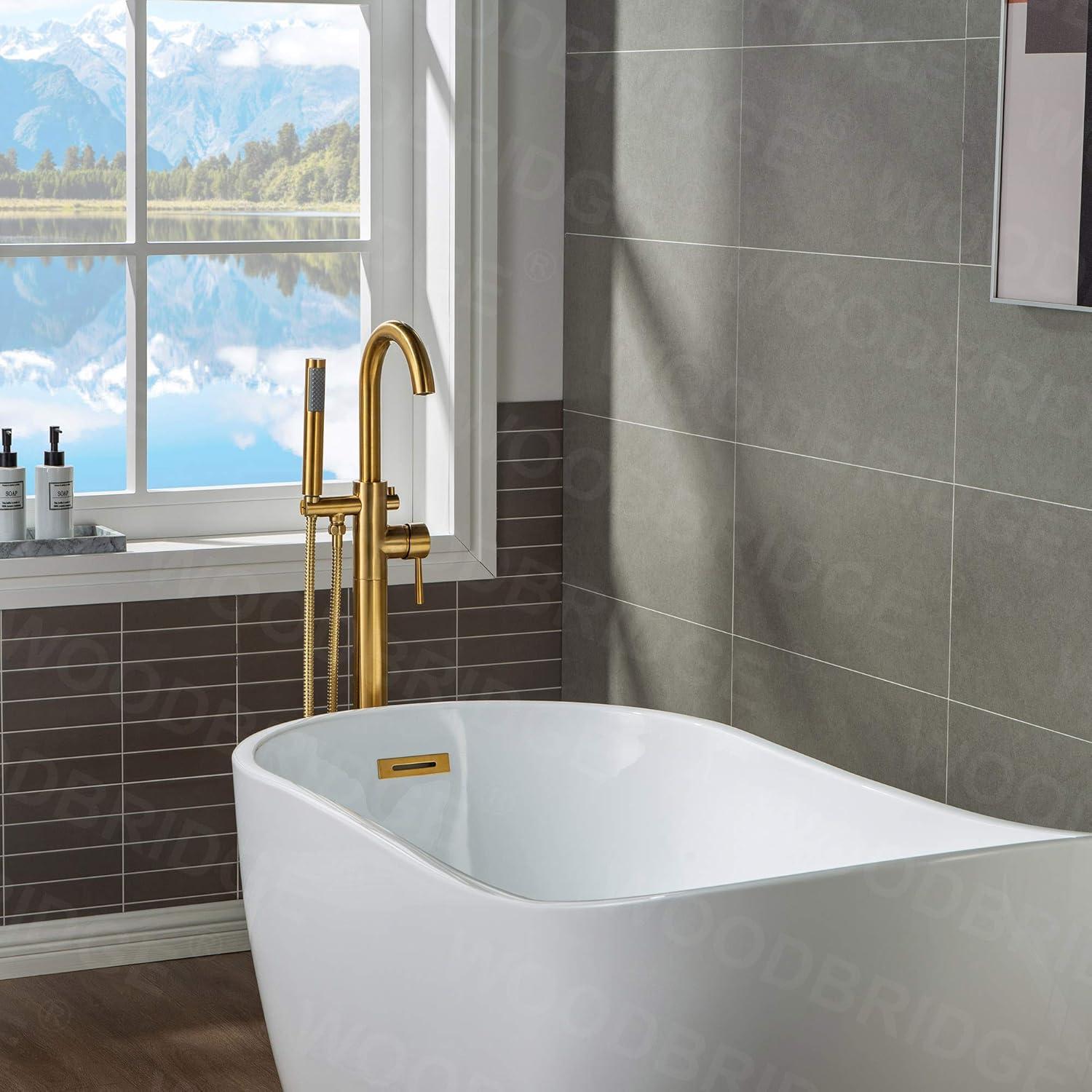 Cove Floor Freestanding Tub Filler with Diverter