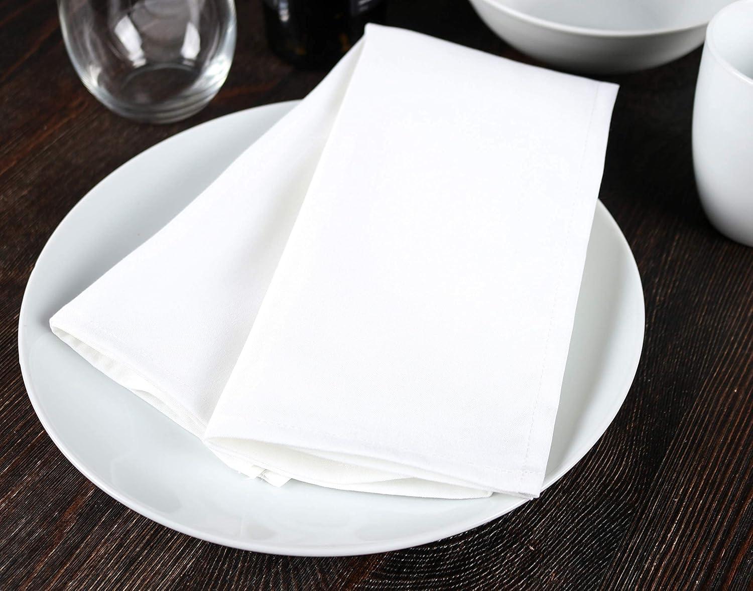 White Spun Polyester Dinner Napkins, 25 Pack, 20x20 in.