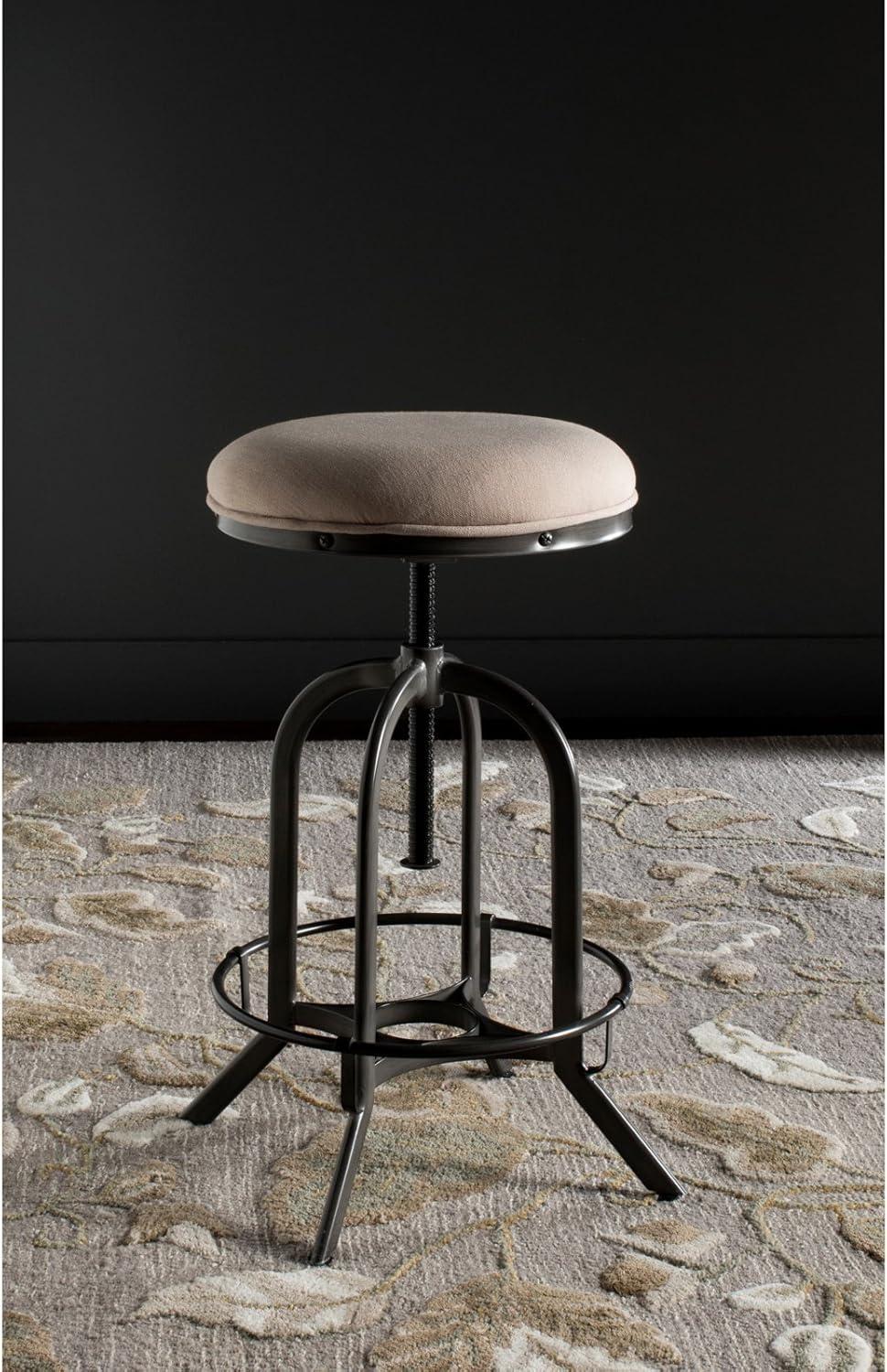 Wildomar Swivel Stool - FOX6226 - Burnt Oak/Iron - Safavieh Couture