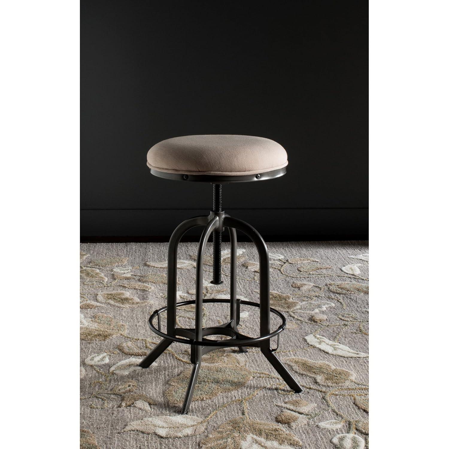 Wildomar Swivel Stool - FOX6226 - Burnt Oak/Iron - Safavieh Couture
