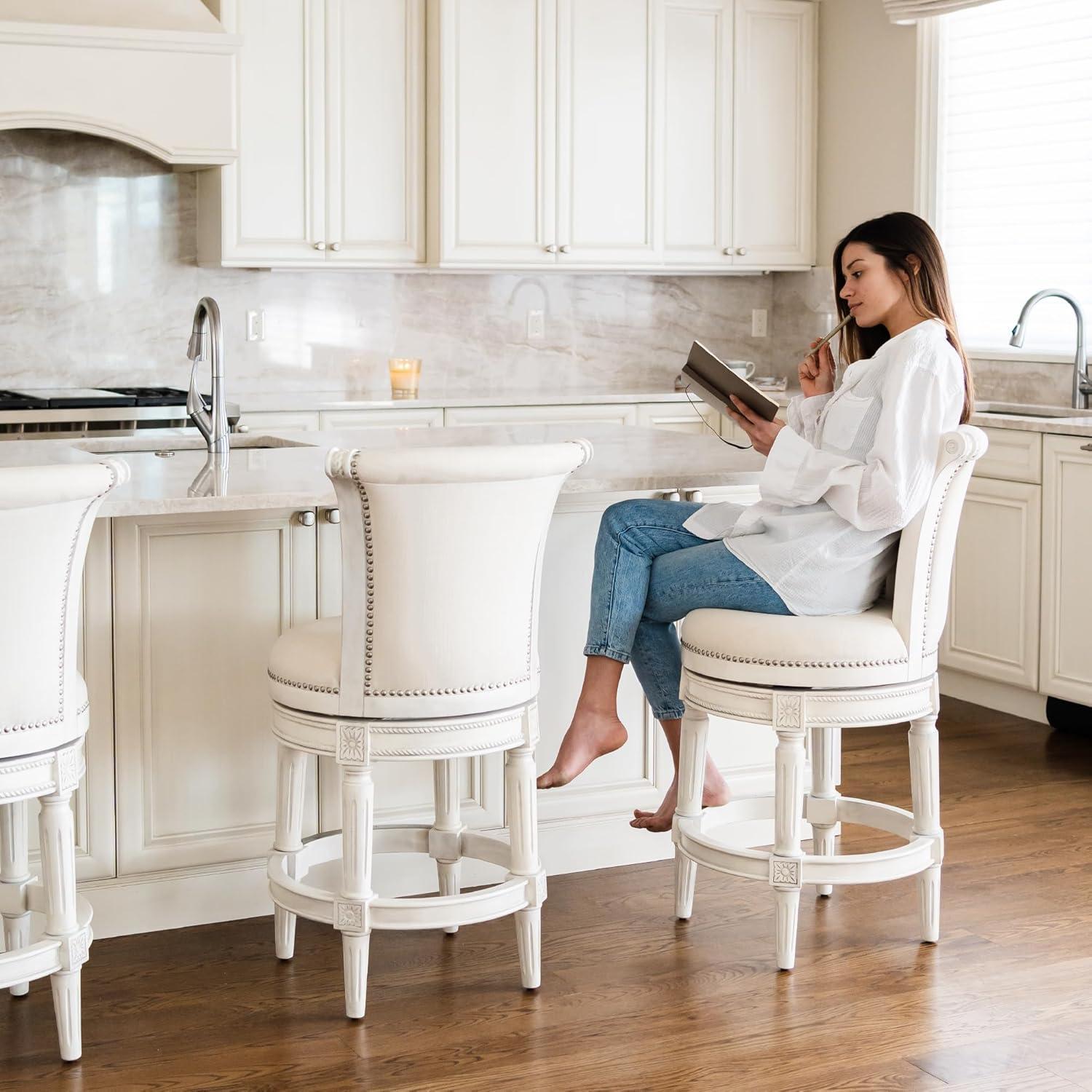 Maven Lane Pullman Counter Stool with Fabric Upholstery