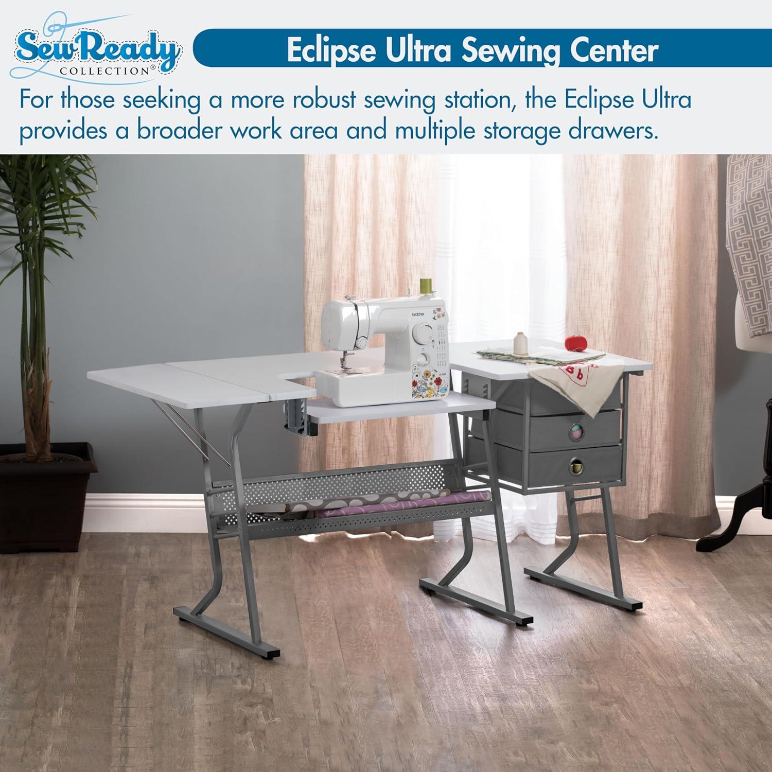 Sew Ready 60.25'' x 23.75'' Sewing Table with Sewing Machine Platform