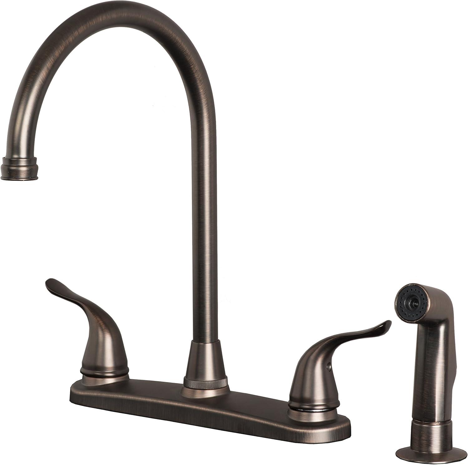 Laguna Brass Double Handle Kitchen Faucet with Side Spray