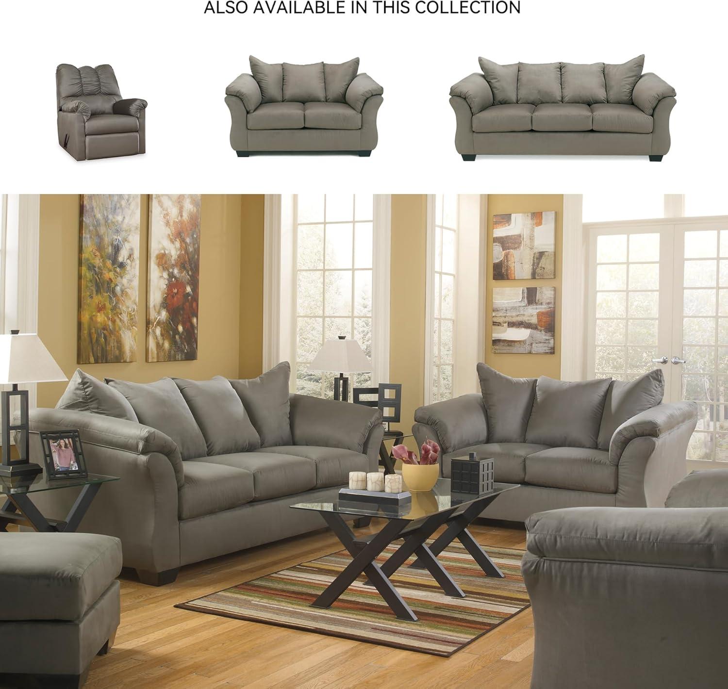 Signature Design by Ashley Darcy Fabric Loveseat in Cobblestone