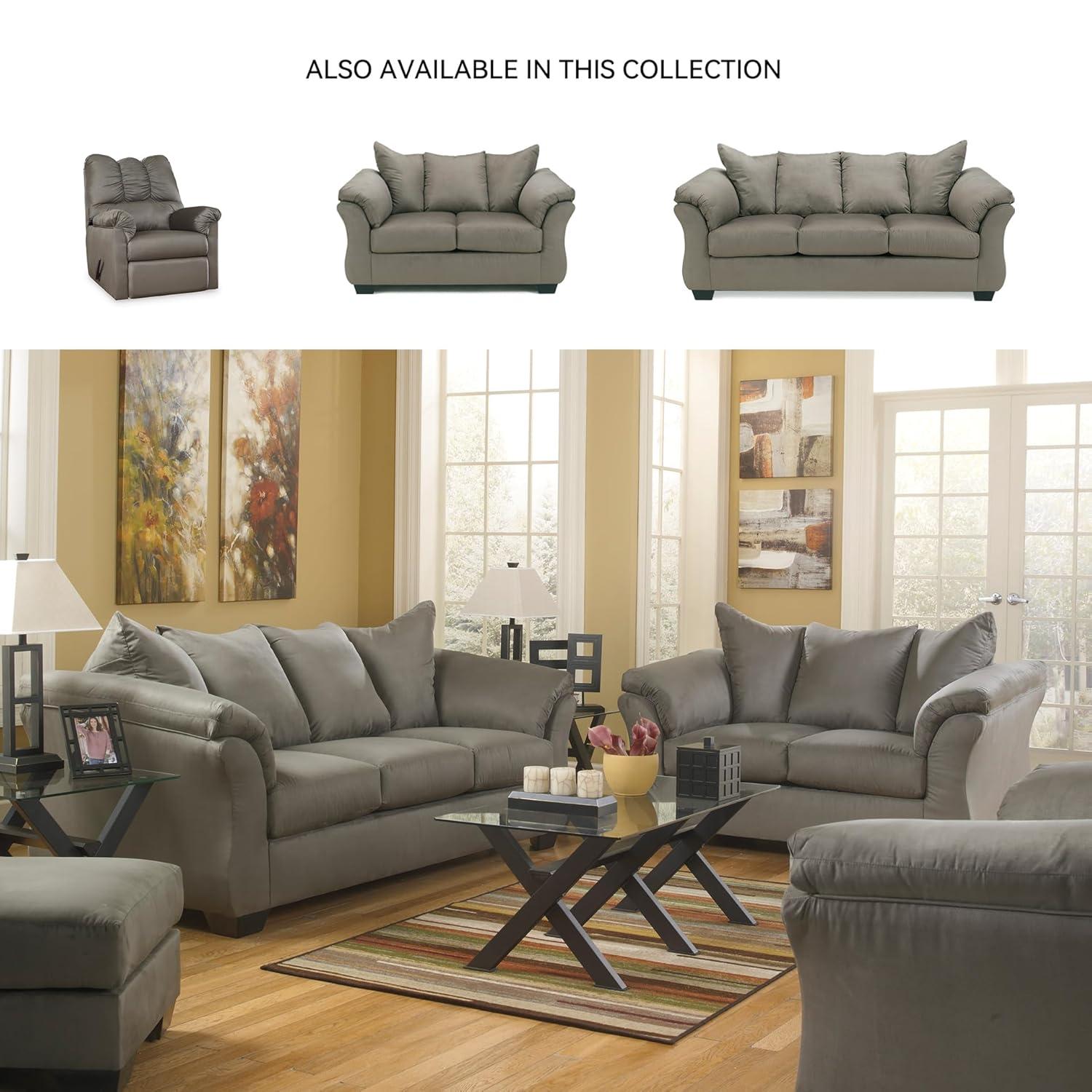 Signature Design by Ashley Darcy Fabric Loveseat in Cobblestone